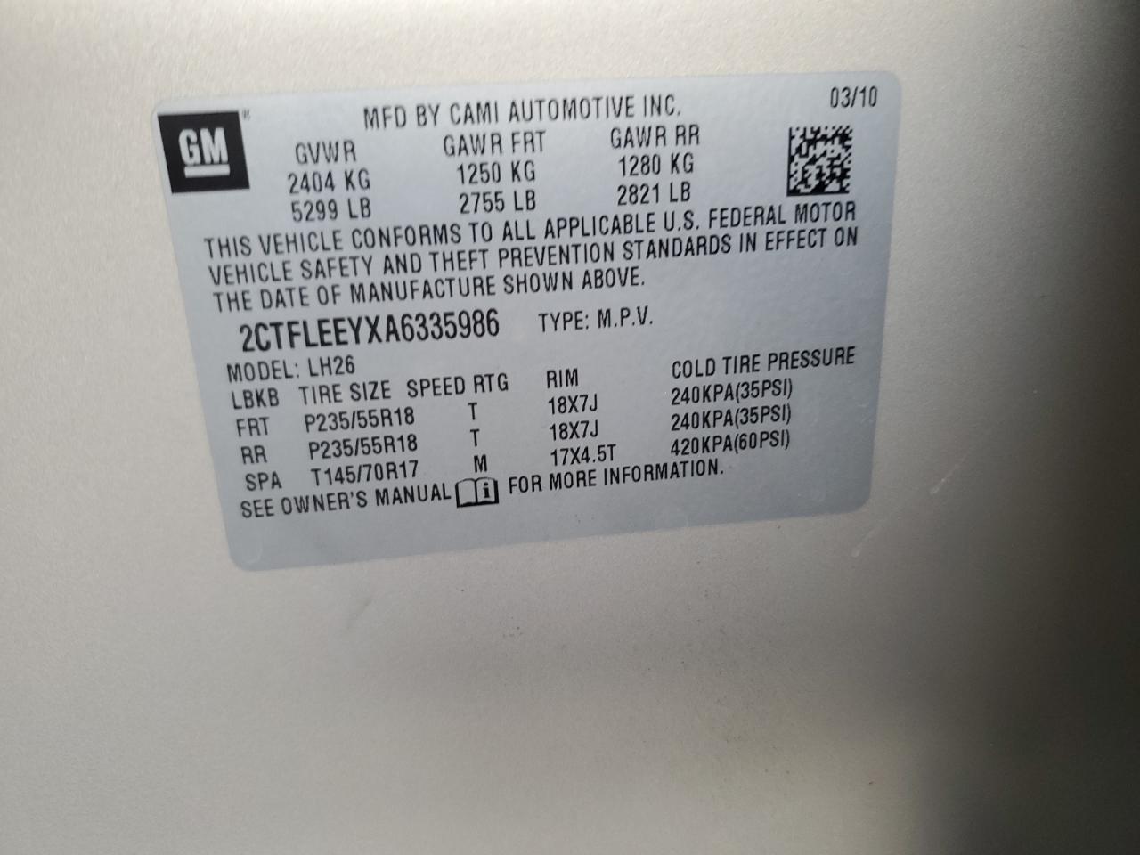 2010 Gmc Terrain Sle Gold vin: 2CTFLEEYXA6335986