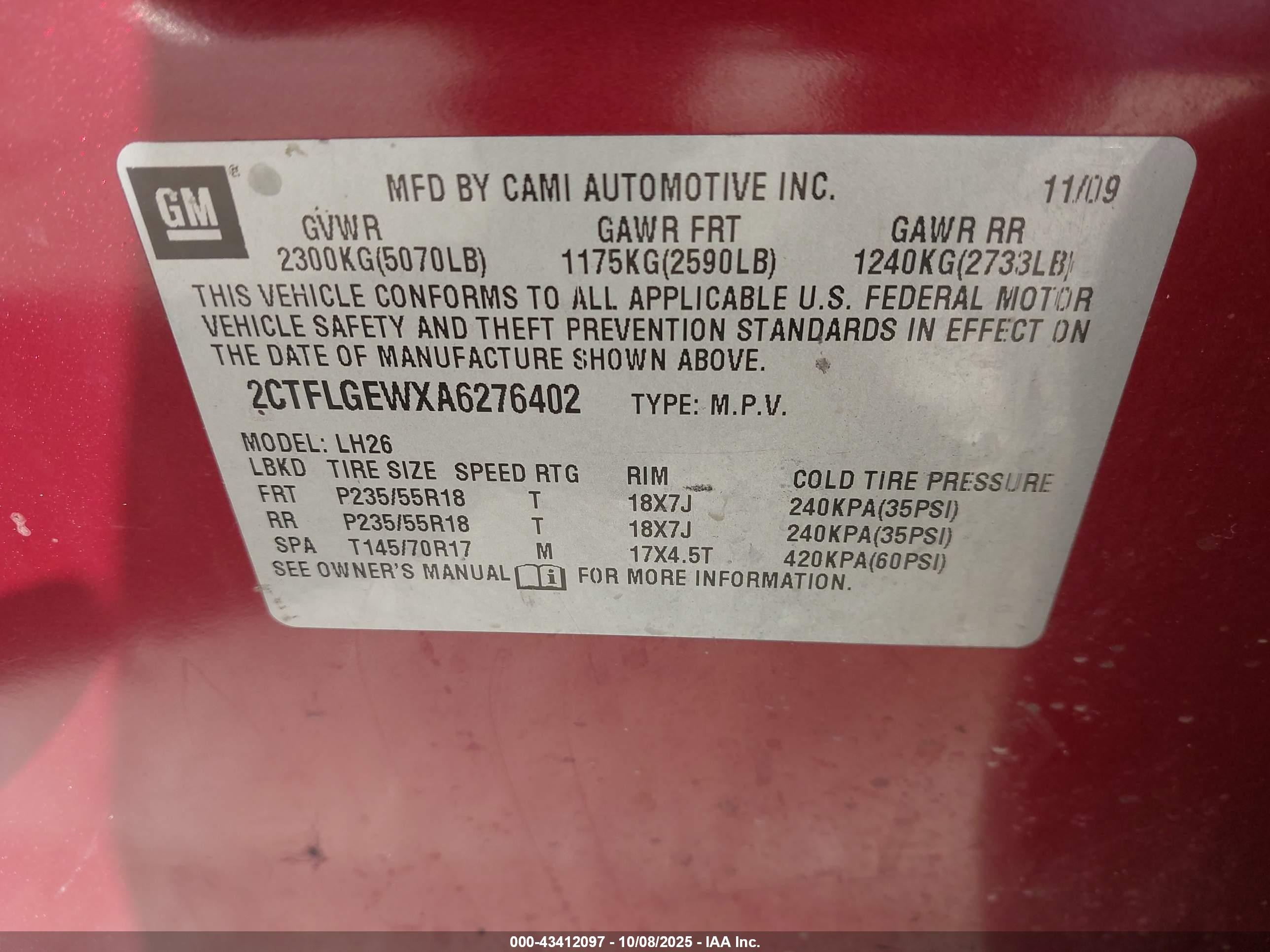 2010 Gmc Terrain Slt-1 Красный vin: 2CTFLGEWXA6276402