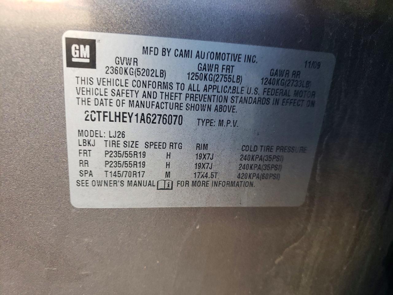 2010 Gmc Terrain Slt Gray vin: 2CTFLHEY1A6276070