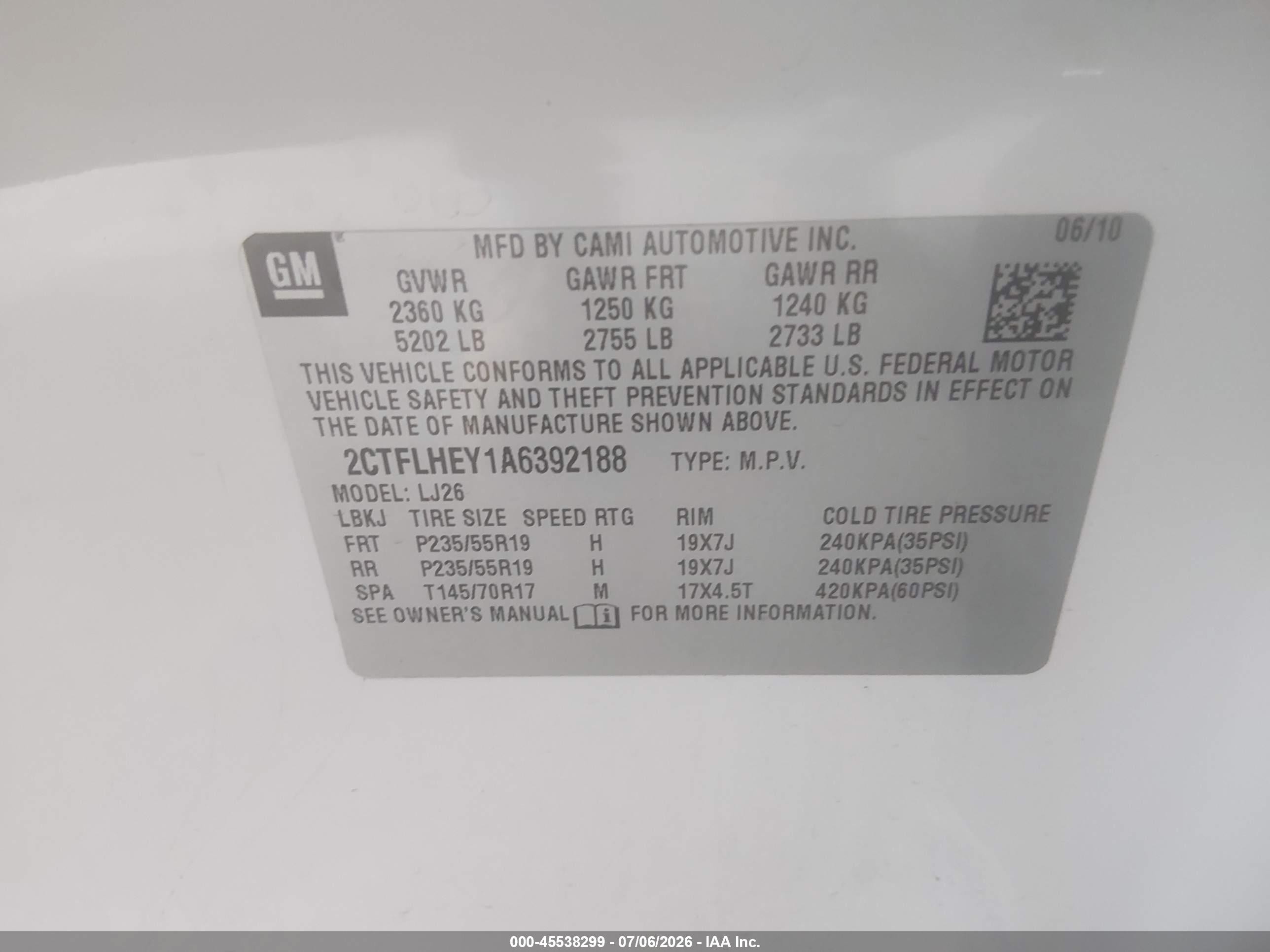 2010 Gmc Terrain Slt-2 White vin: 2CTFLHEY1A6392188