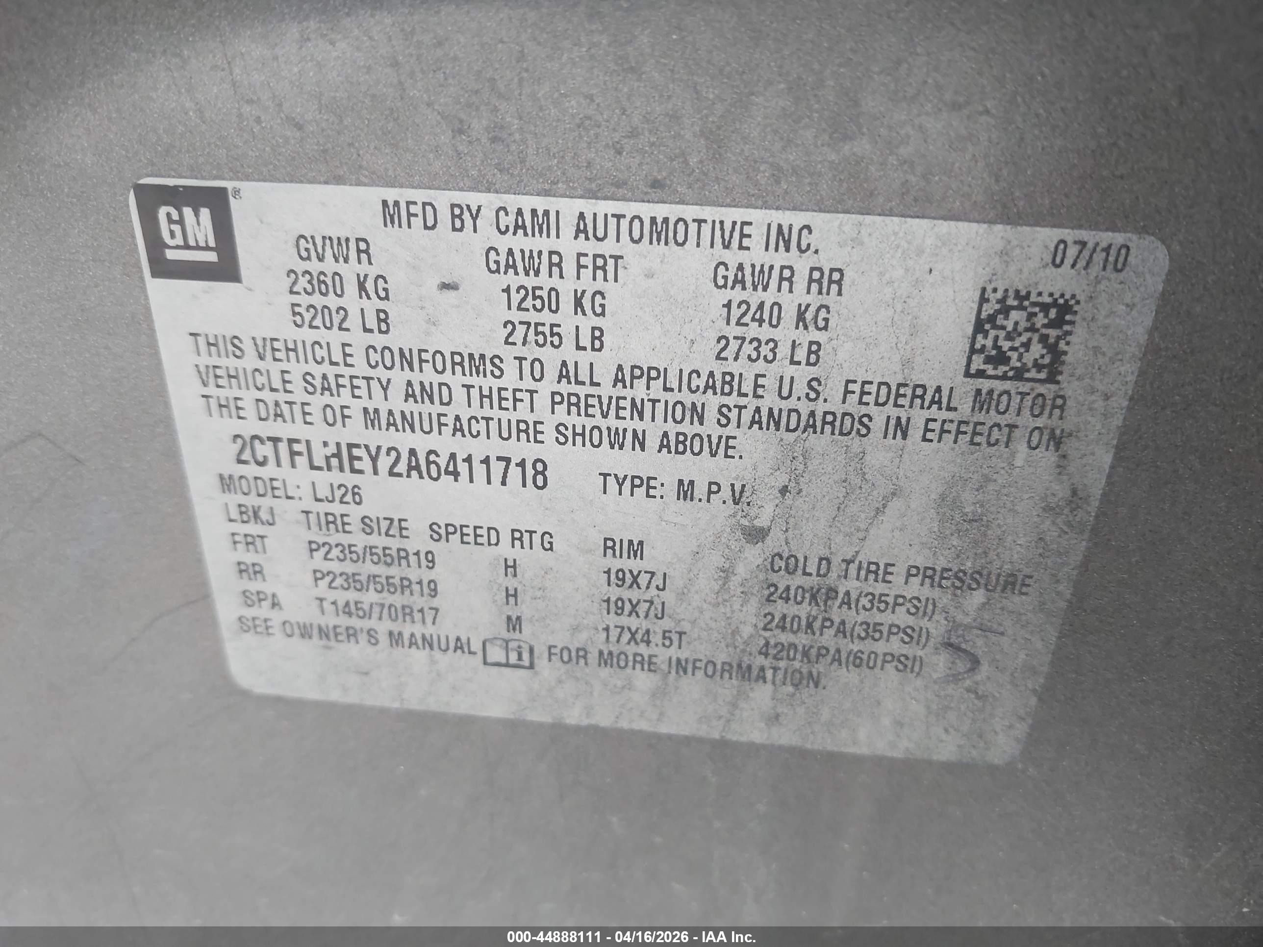2010 Gmc Terrain Slt-2 Tan vin: 2CTFLHEY2A6411718