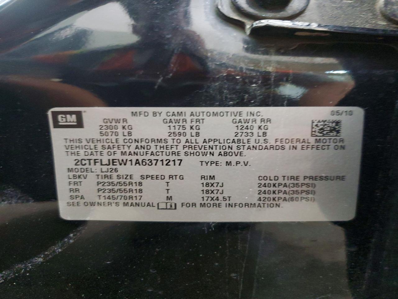 2010 Gmc Terrain Slt Black vin: 2CTFLJEW1A6371217