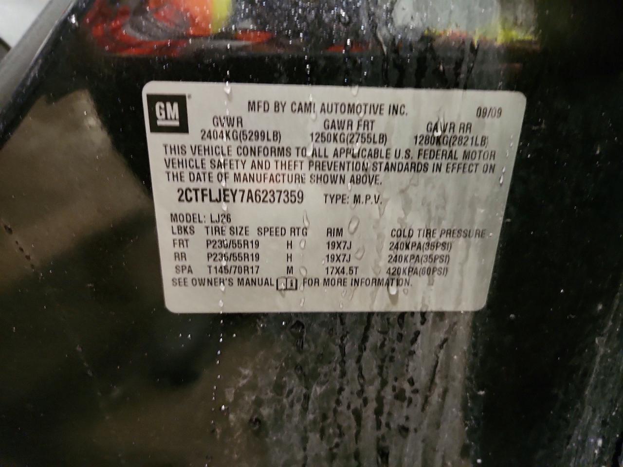 2010 Gmc Terrain Slt Black vin: 2CTFLJEY7A6237359
