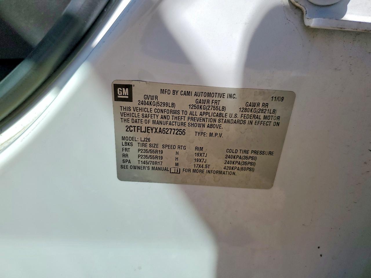 2010 Gmc Terrain Slt White vin: 2CTFLJEYXA6277256