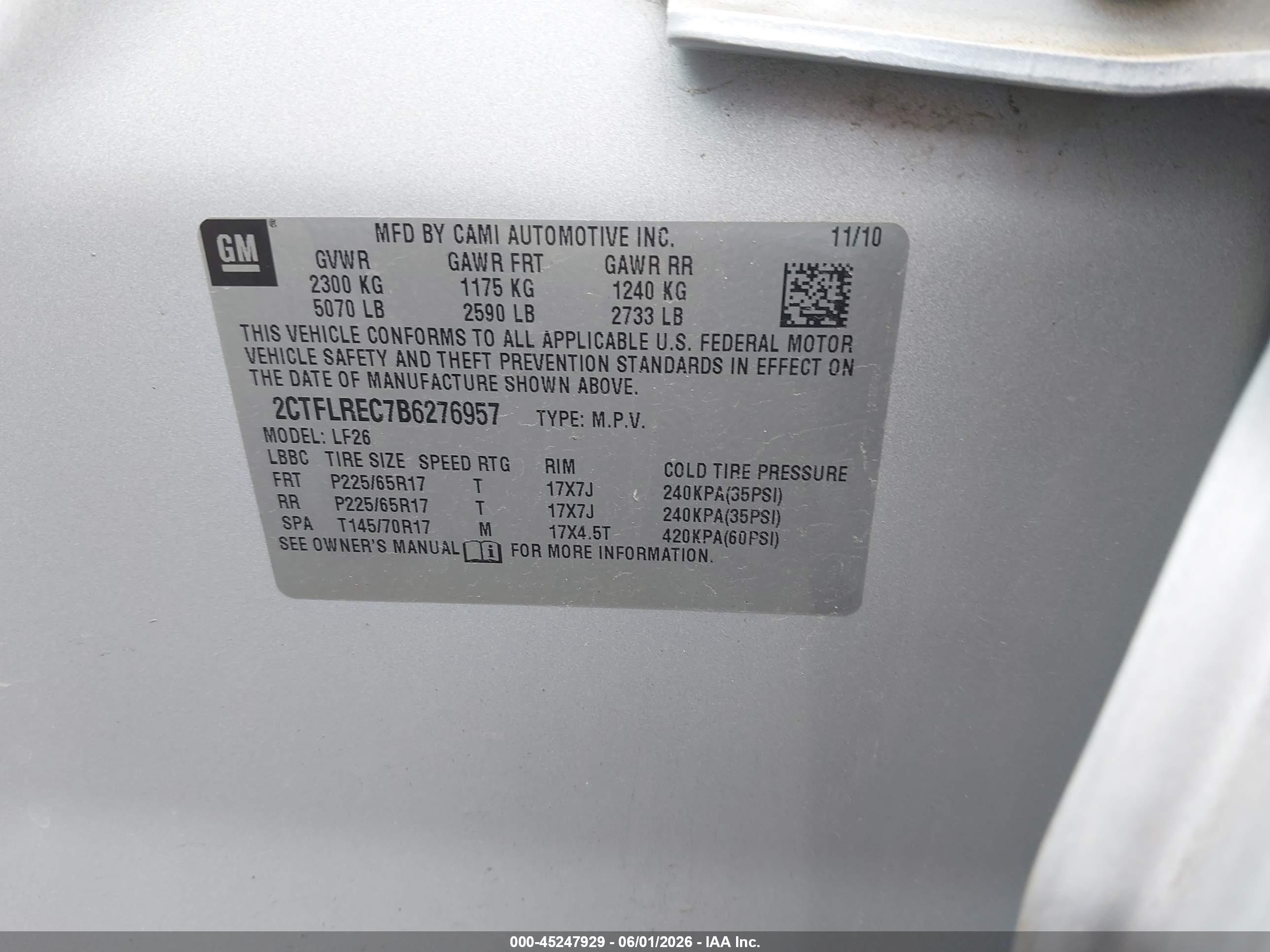 2011 Gmc Terrain Sle-1 Серебряный vin: 2CTFLREC7B6276957
