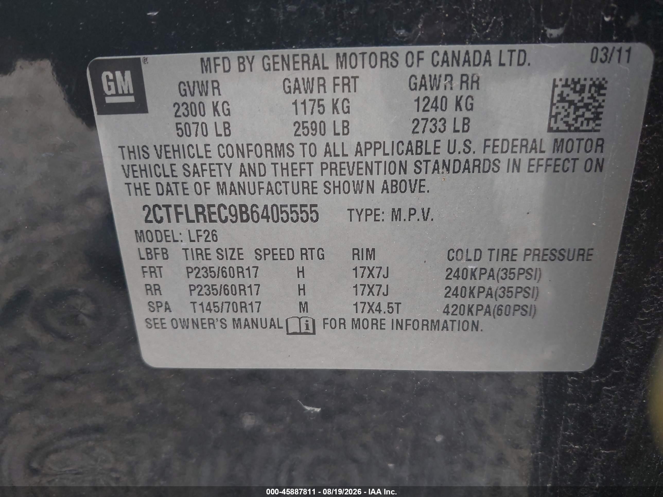 2011 Gmc Terrain Sle-1 Черный vin: 2CTFLREC9B6405555