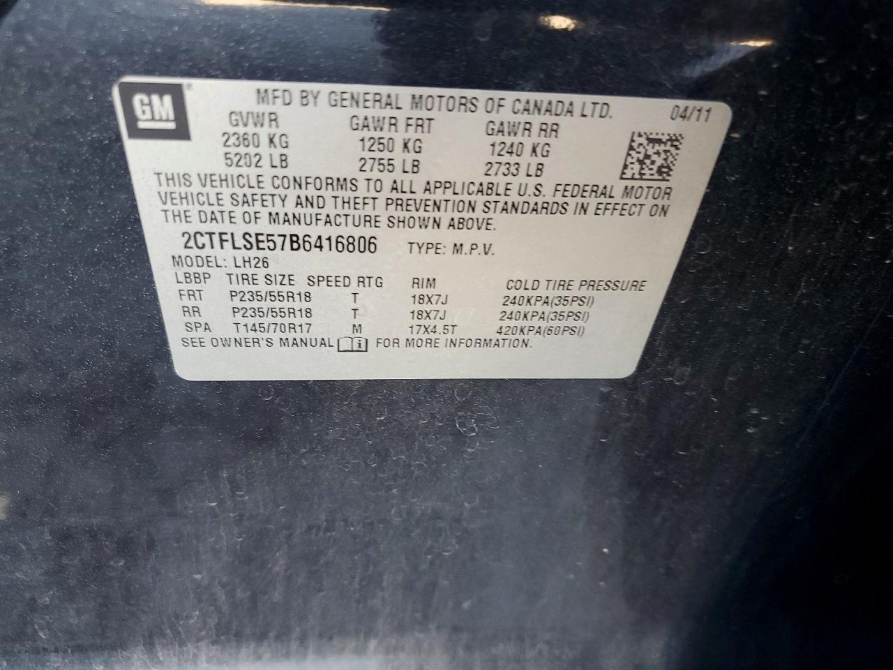 2011 Gmc Terrain Sle Black vin: 2CTFLSE57B6416806