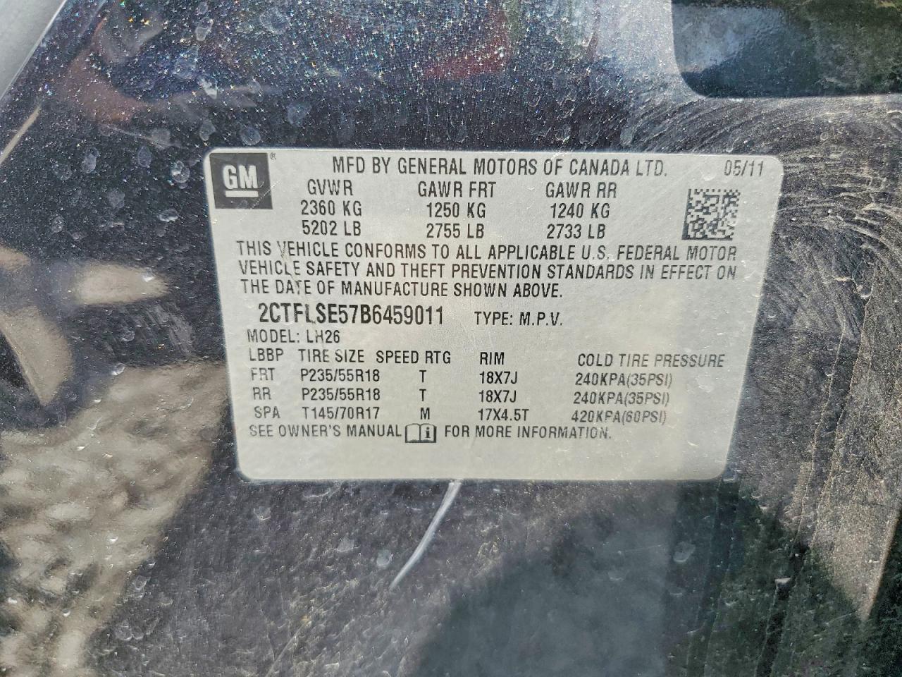 2011 Gmc Terrain Sle Gray vin: 2CTFLSE57B6459011