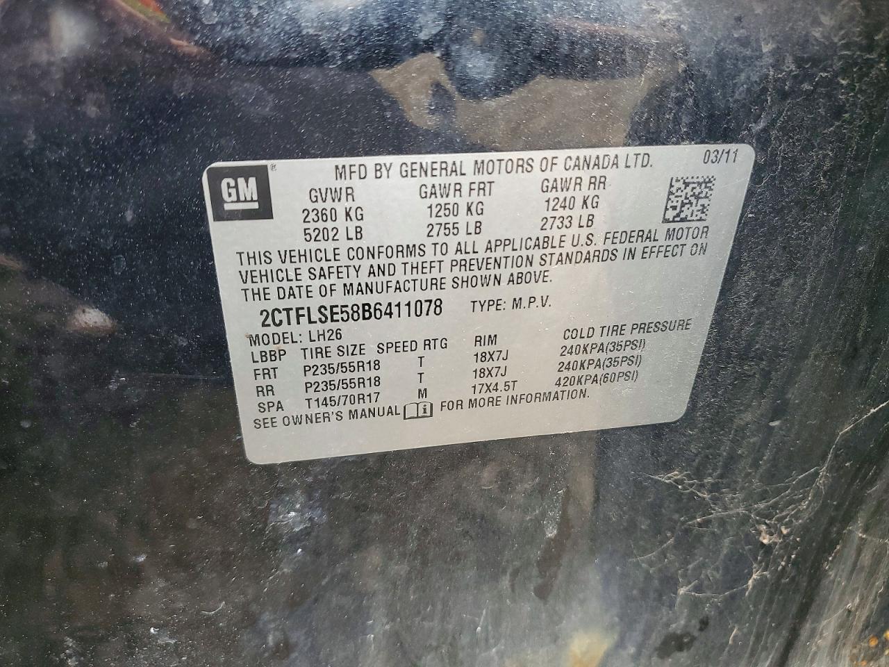 2011 Gmc Terrain Sle Black vin: 2CTFLSE58B6411078