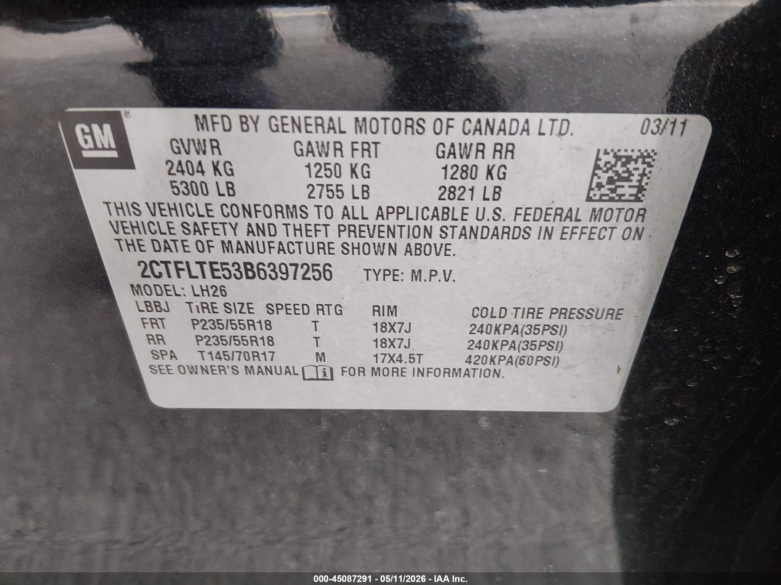 2011 Gmc Terrain Sle-2 Black vin: 2CTFLTE53B6397256