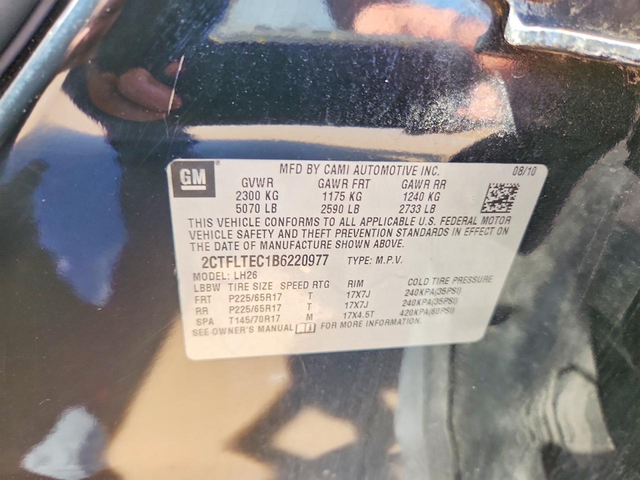 2011 Gmc Terrain Sle Black vin: 2CTFLTEC1B6220977