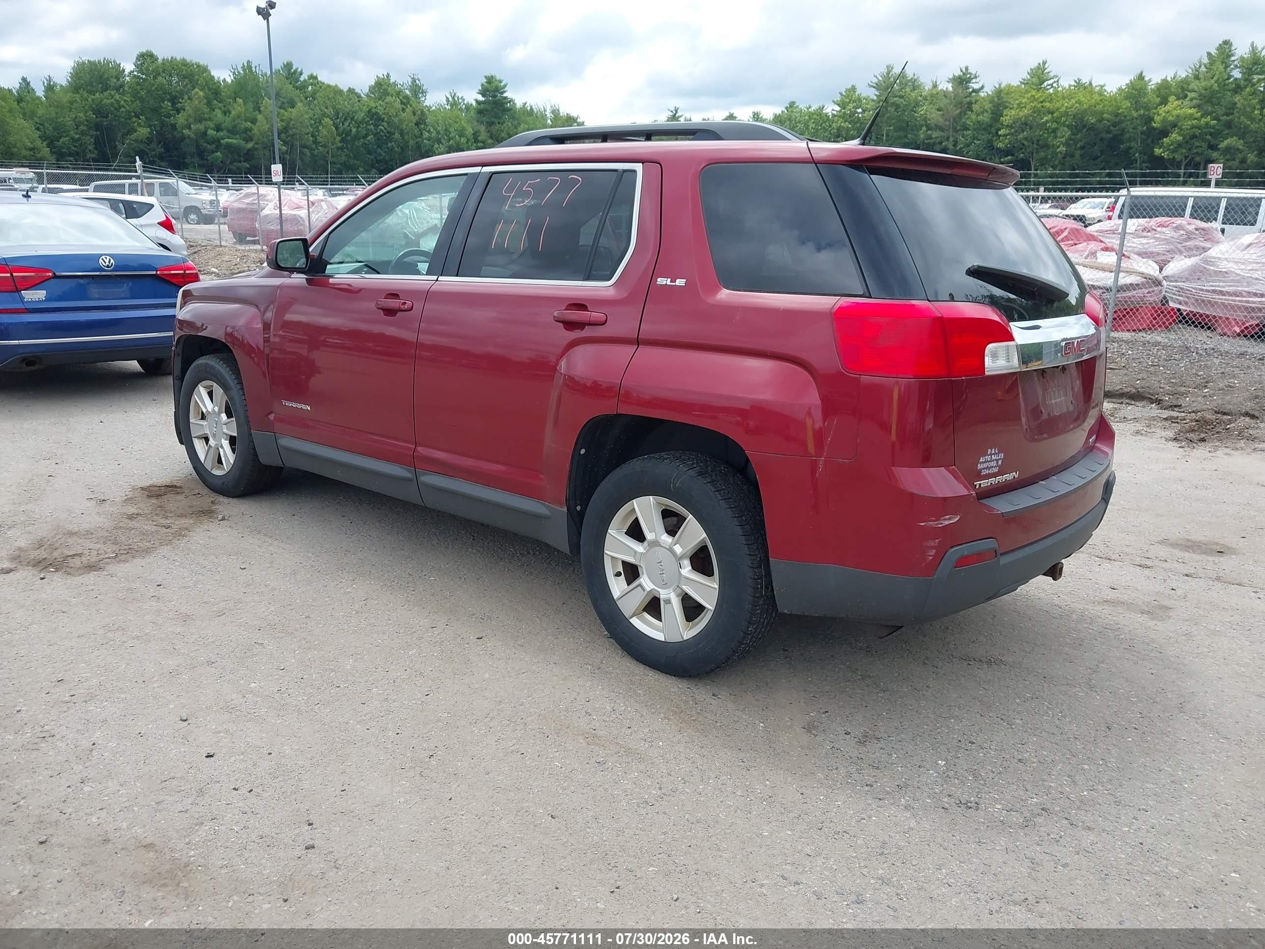 2011 Gmc Terrain Sle-2 Maroon vin: 2CTFLTEC7B6388901