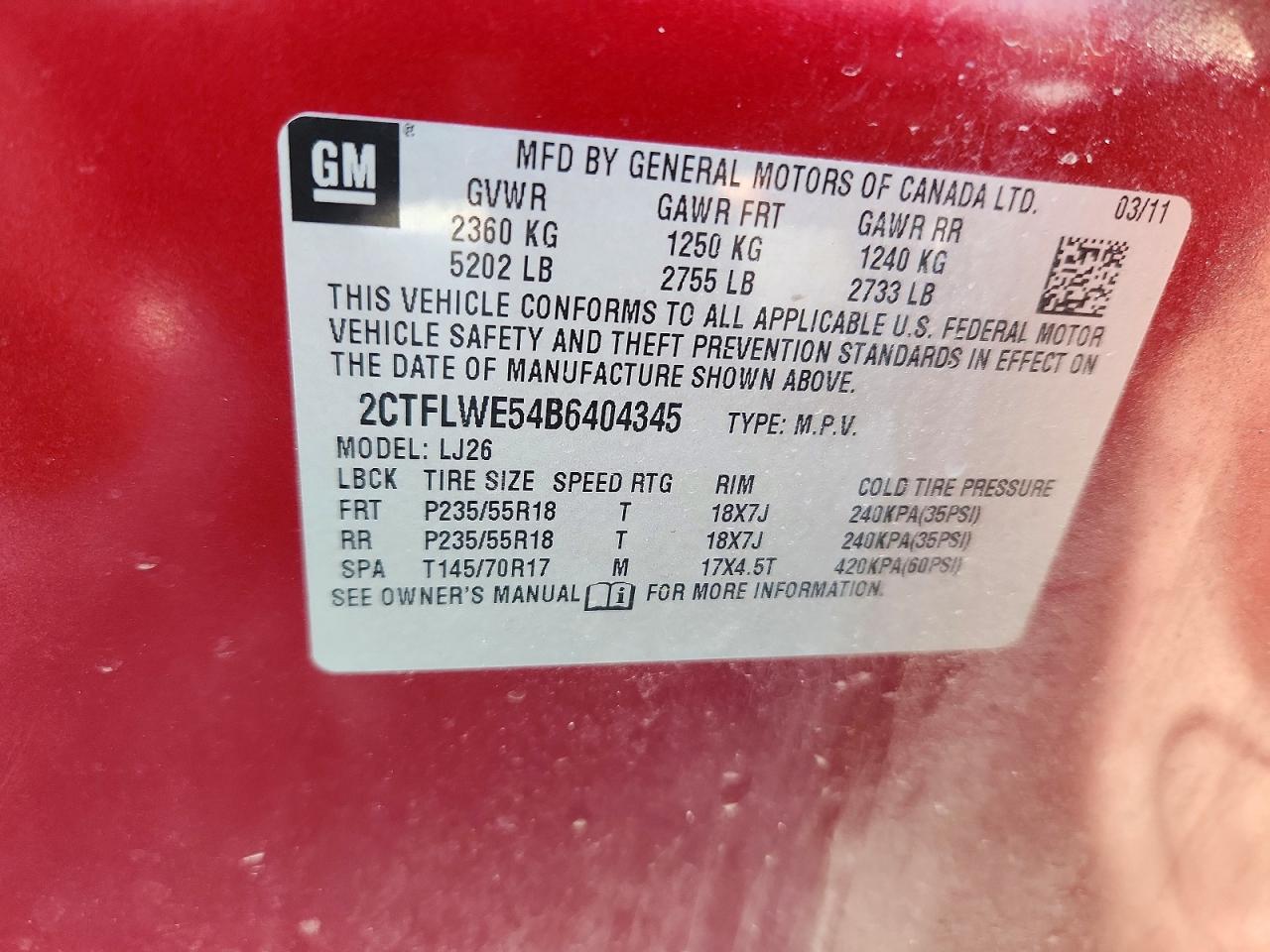 2011 Gmc Terrain Slt Red vin: 2CTFLWE54B6404345