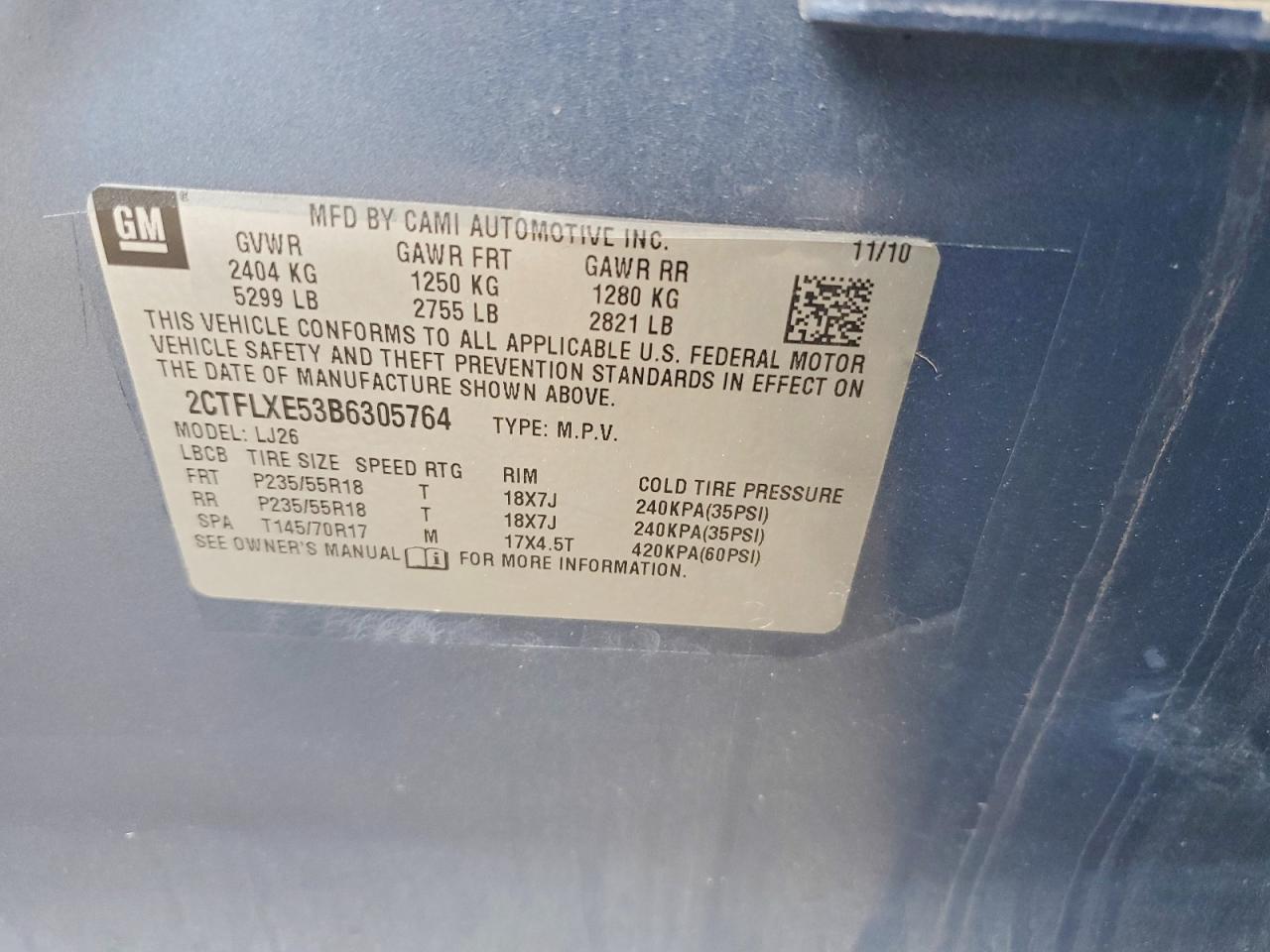 2011 Gmc Terrain Slt Blue vin: 2CTFLXE53B6305764