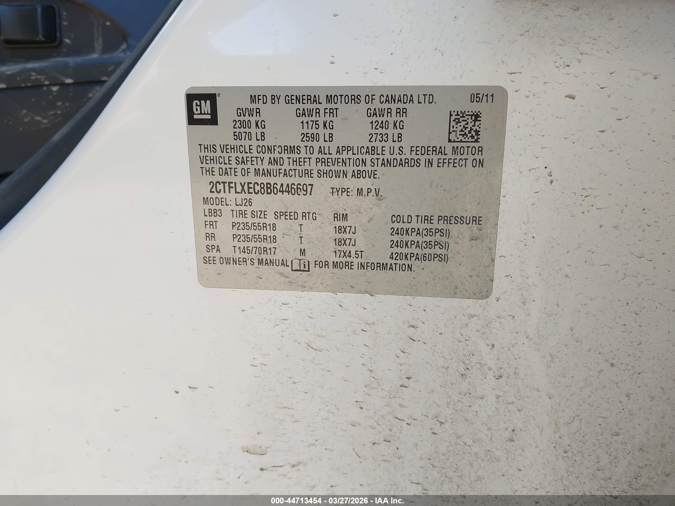 2011 Gmc Terrain Slt-2 White vin: 2CTFLXEC8B6446697