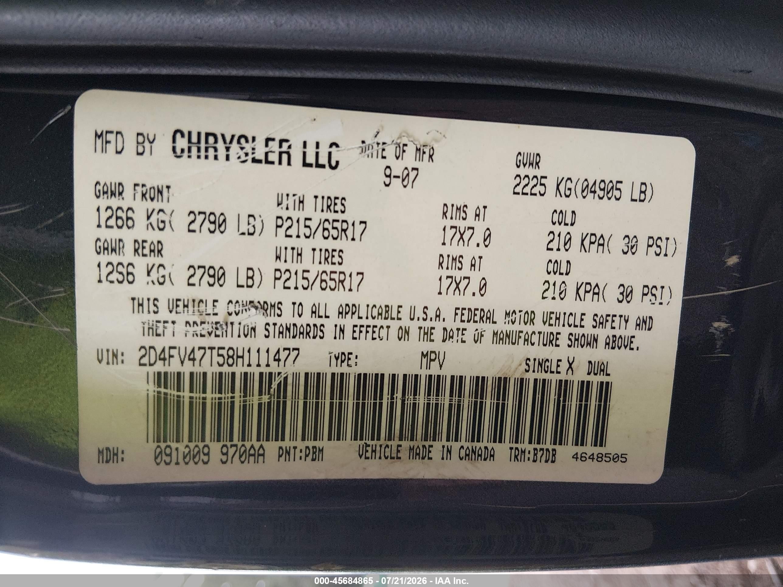 2008 Dodge Magnum   Gray vin: 2D4FV47T58H111477