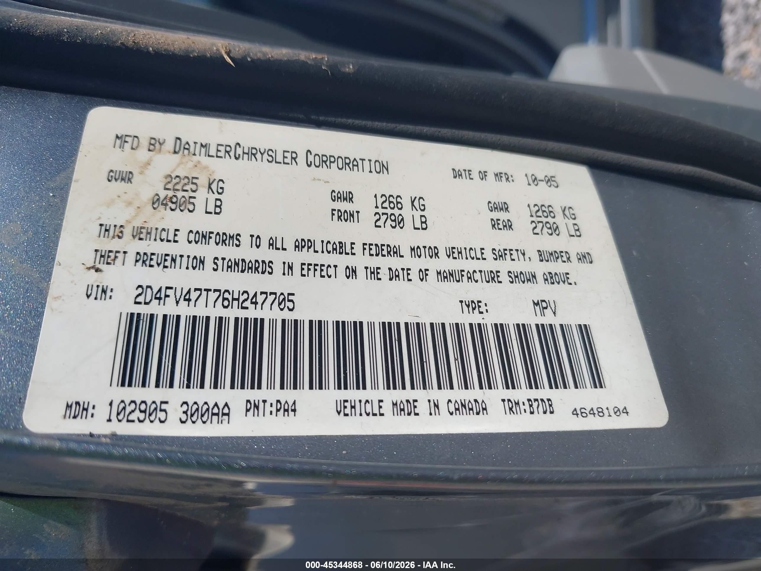 2006 Dodge Magnum   Gray vin: 2D4FV47T76H247705