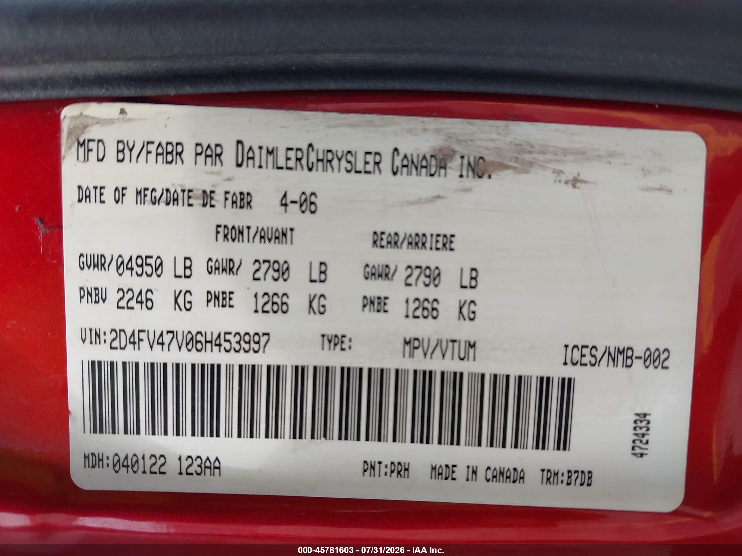 2006 Dodge Magnum   Red vin: 2D4FV47V06H453997