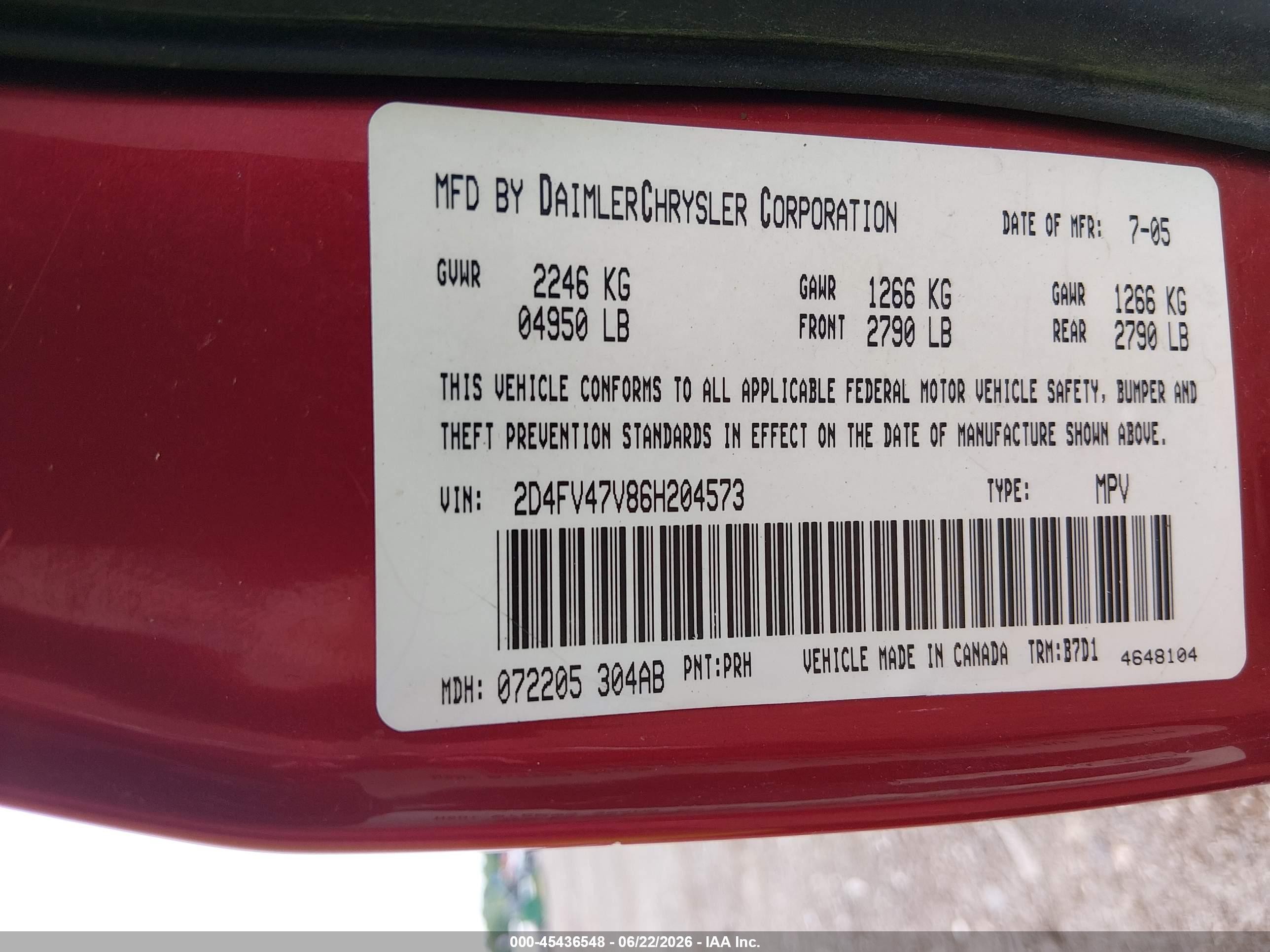 2006 Dodge Magnum   Red vin: 2D4FV47V86H204573