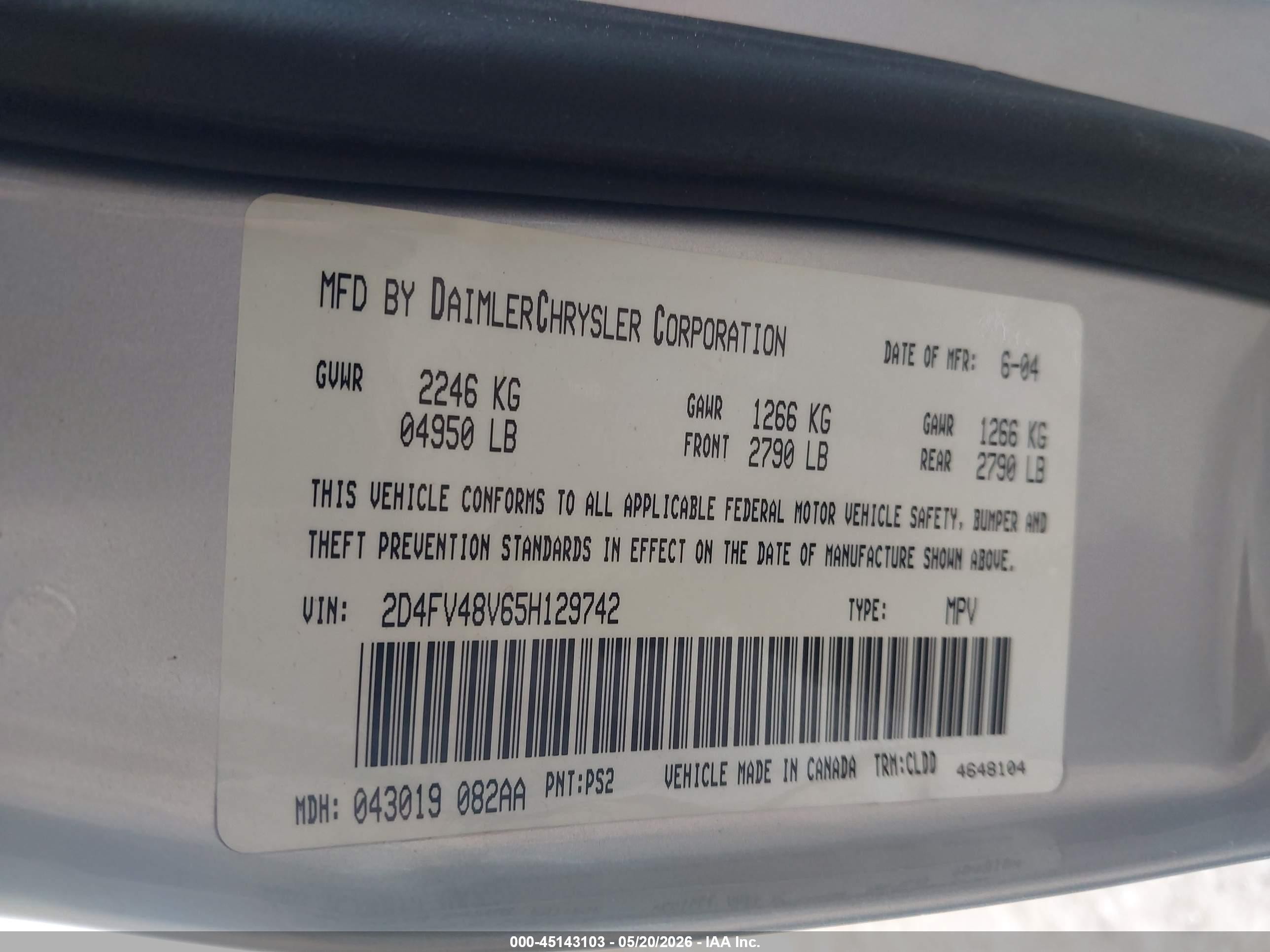 2005 Dodge Magnum Se Серый vin: 2D4FV48V65H129742