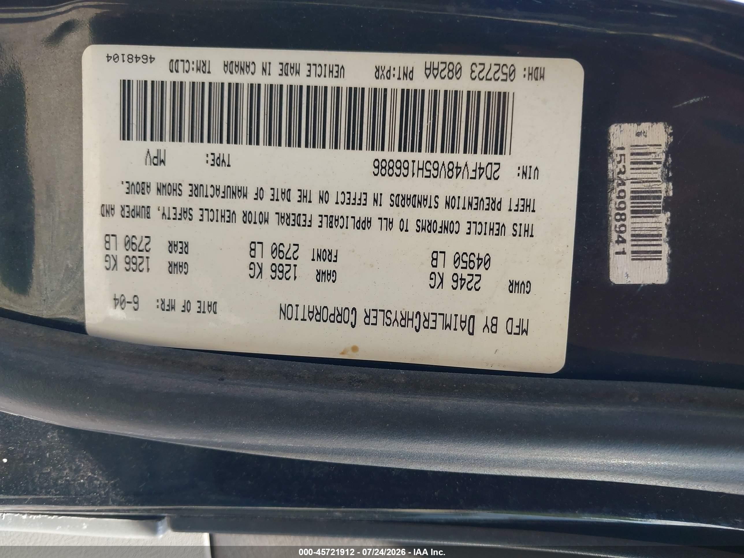 2005 Dodge Magnum Se Black vin: 2D4FV48V65H166886