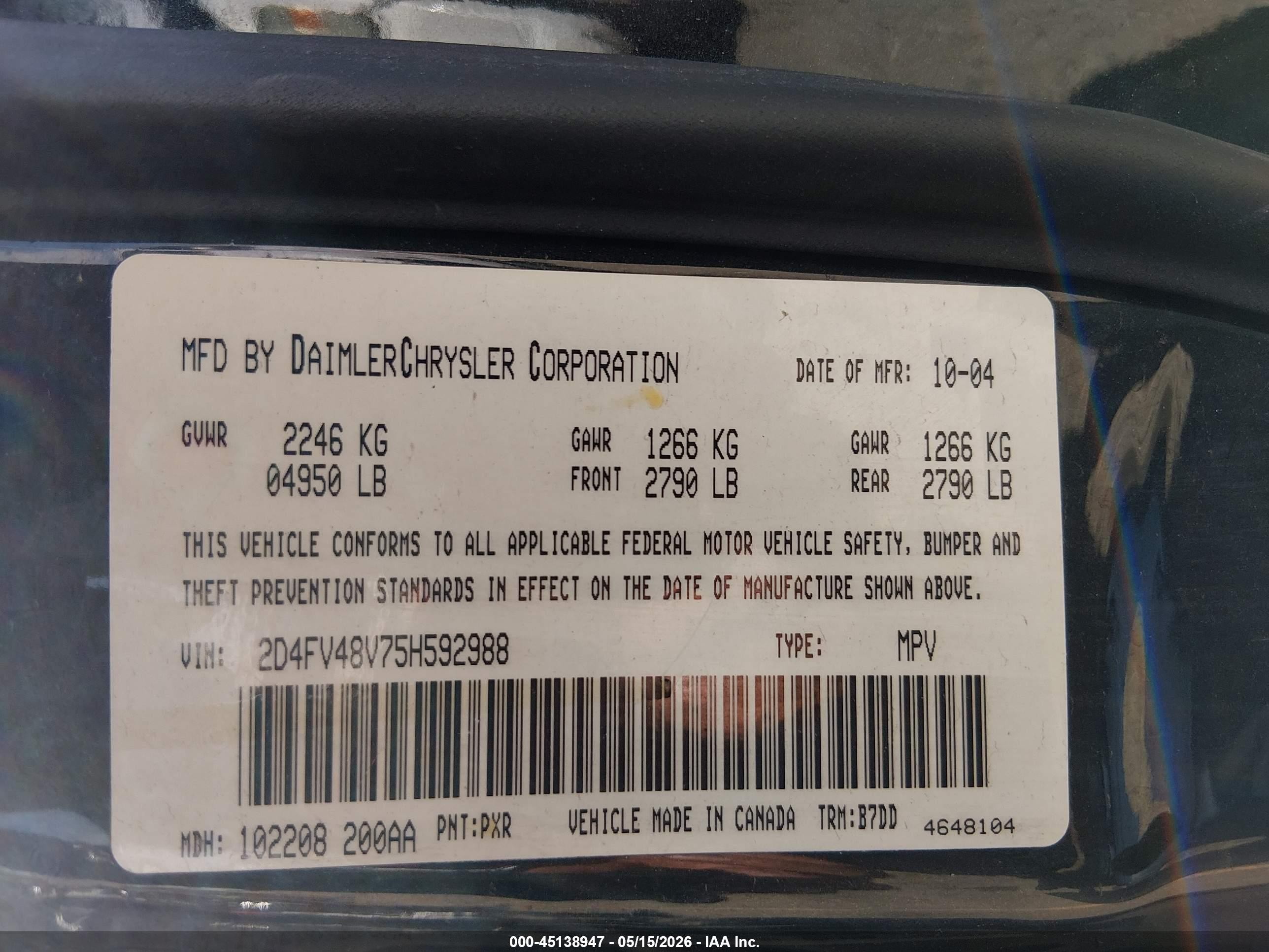 2005 Dodge Magnum Se Черный vin: 2D4FV48V75H592988