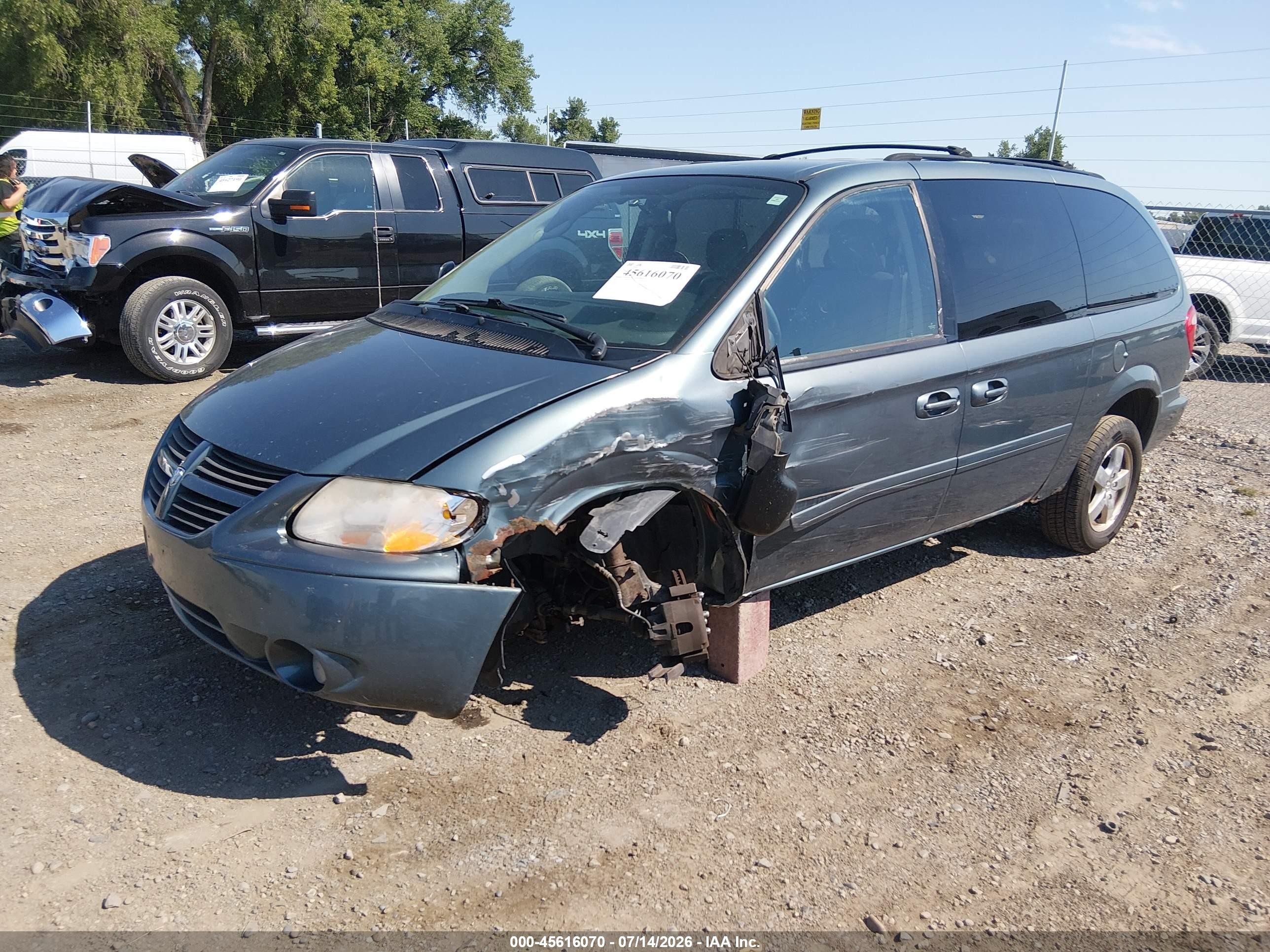 2007 Dodge Grand Caravan Sxt Blue vin: 2D4GP44L07R188558