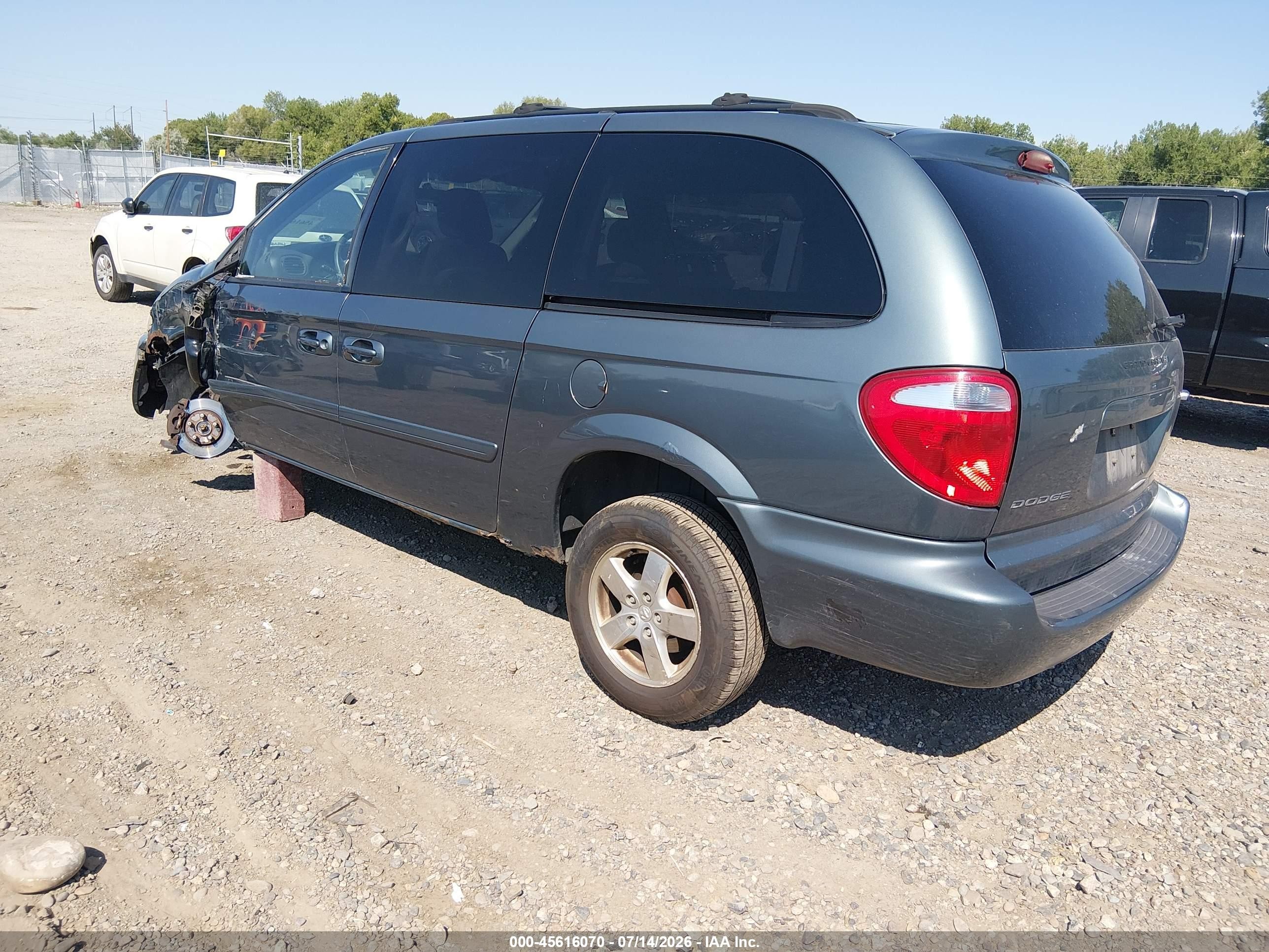 2007 Dodge Grand Caravan Sxt Blue vin: 2D4GP44L07R188558