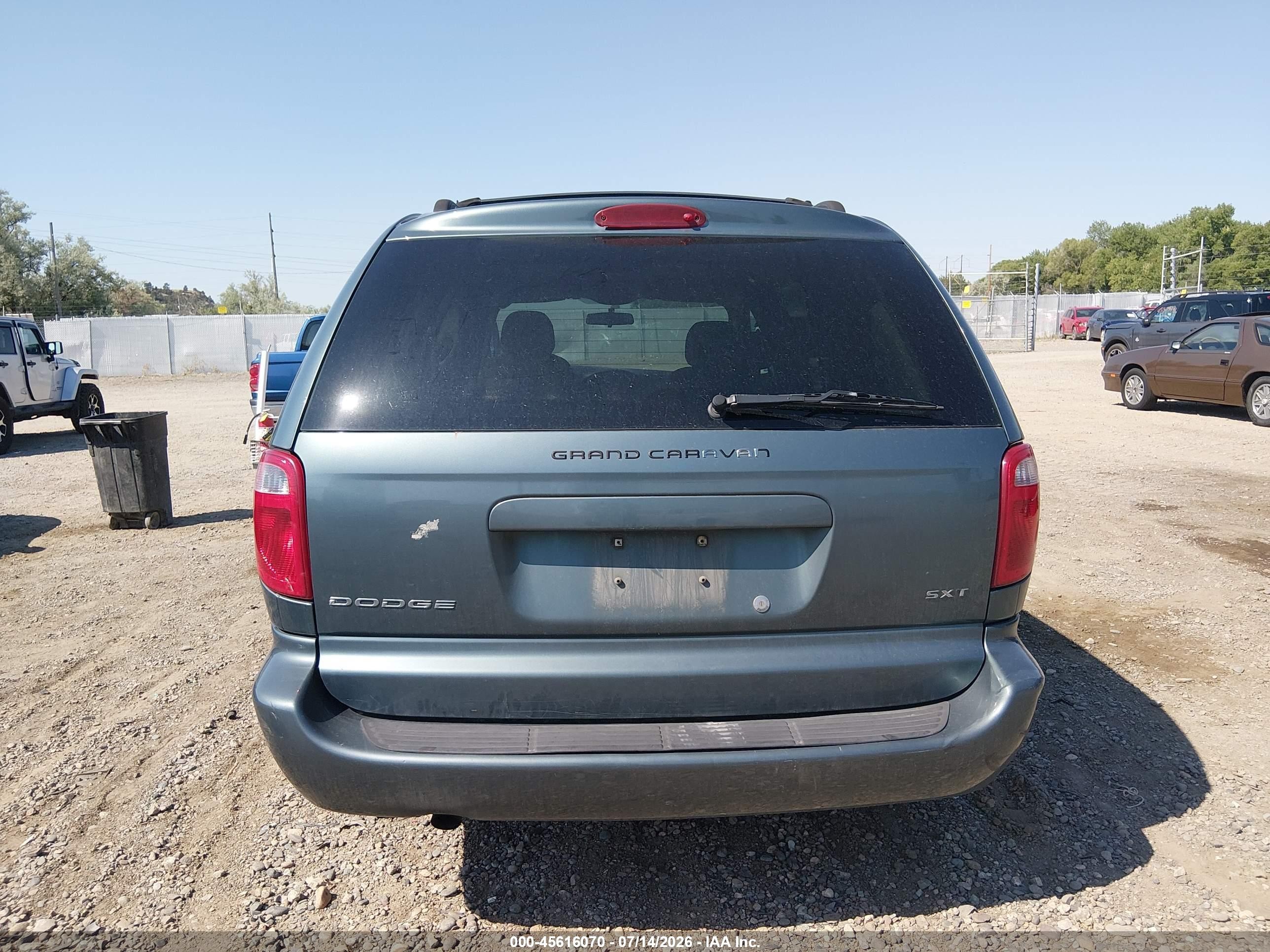 2007 Dodge Grand Caravan Sxt Blue vin: 2D4GP44L07R188558
