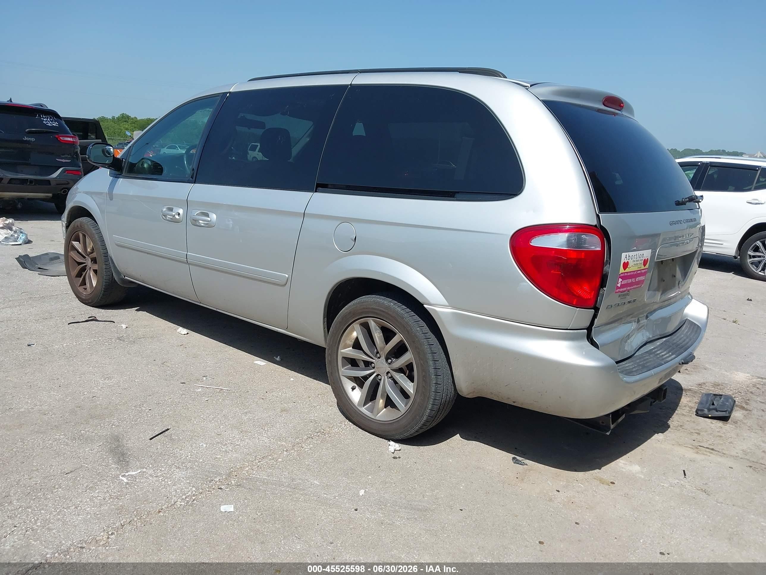 2007 Dodge Grand Caravan Sxt Silver vin: 2D4GP44L07R345022