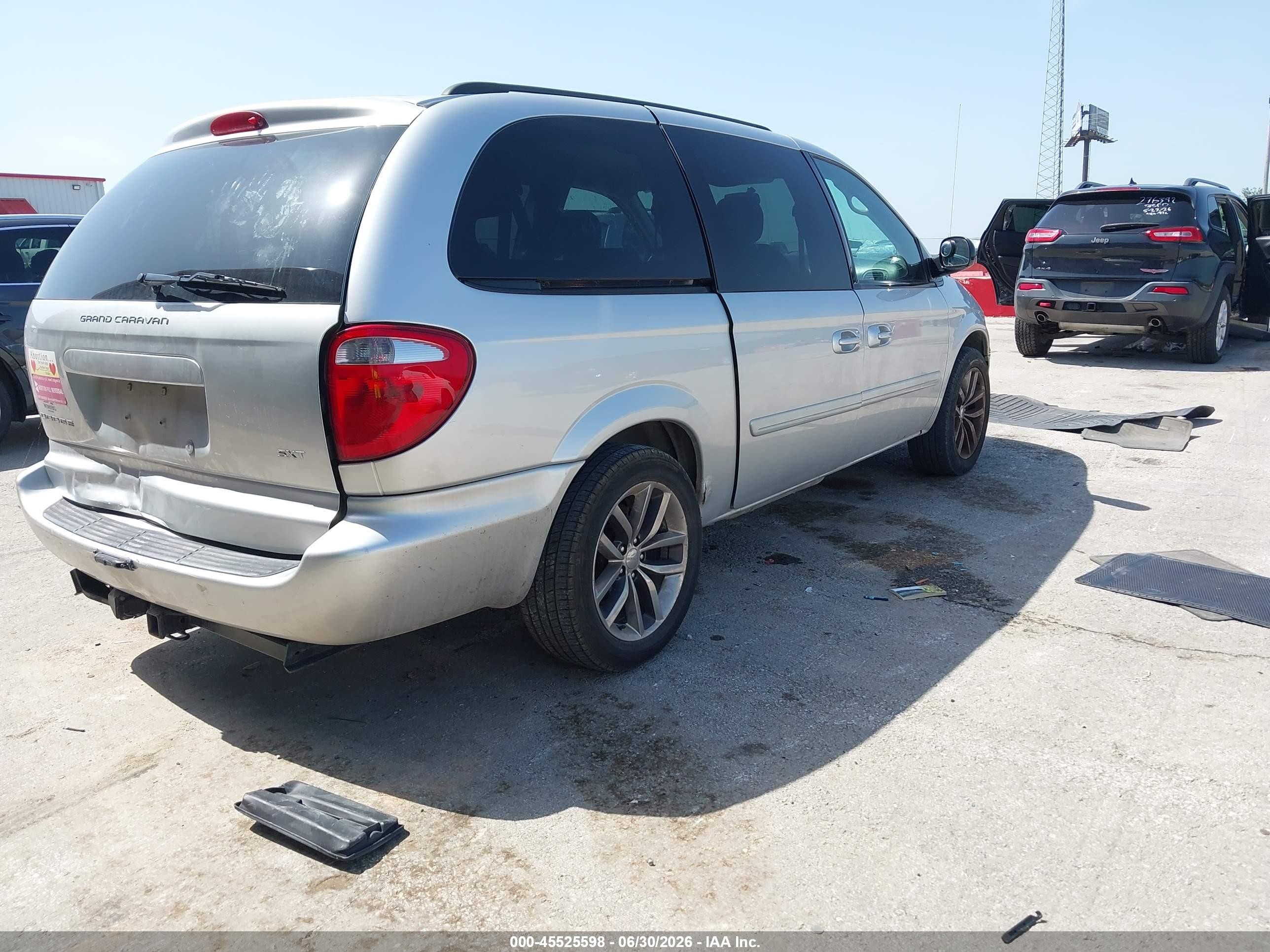 2007 Dodge Grand Caravan Sxt Silver vin: 2D4GP44L07R345022