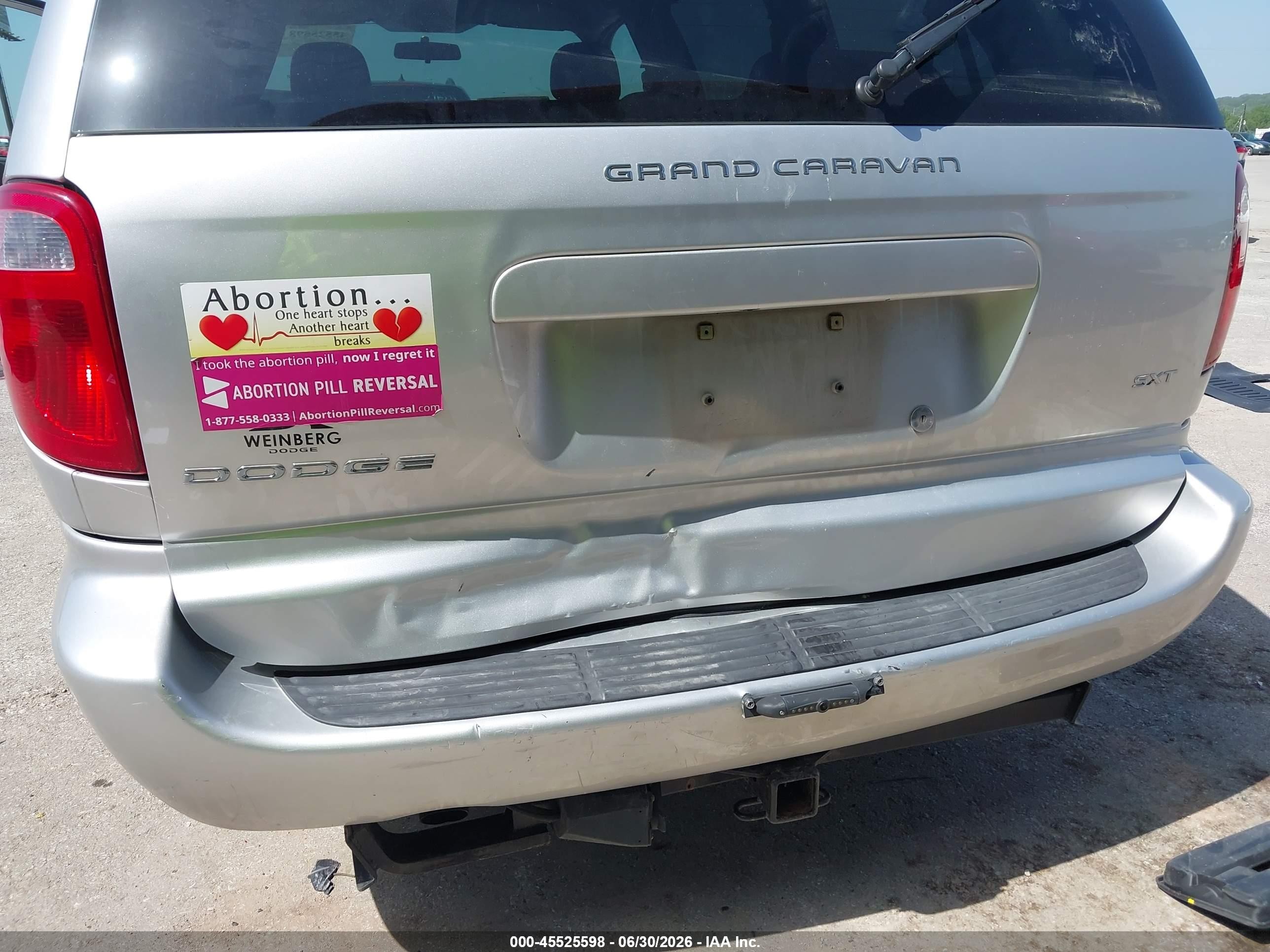 2007 Dodge Grand Caravan Sxt Silver vin: 2D4GP44L07R345022