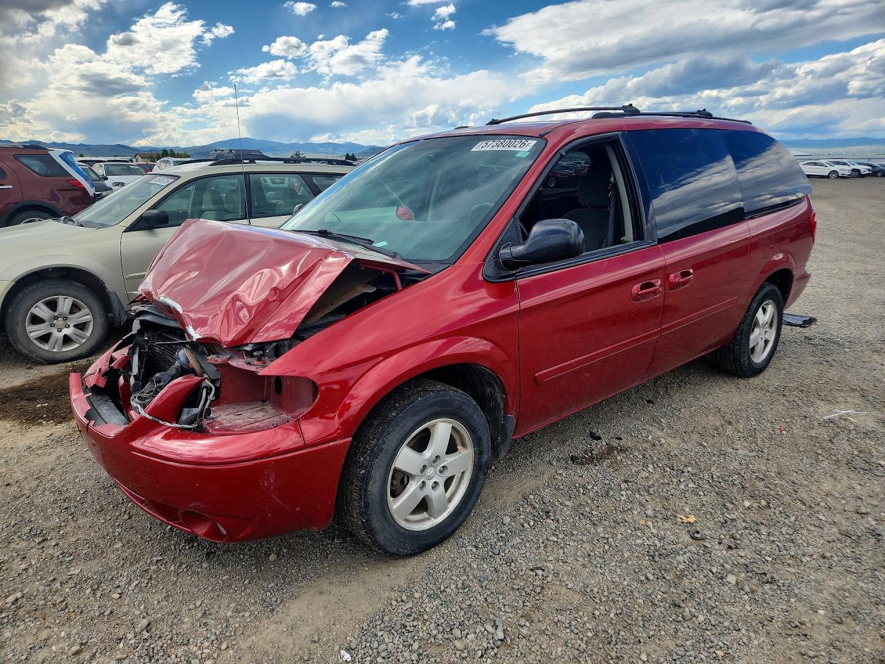 2005 Dodge Grand Caravan Sxt Burgundy vin: 2D4GP44L15R125854