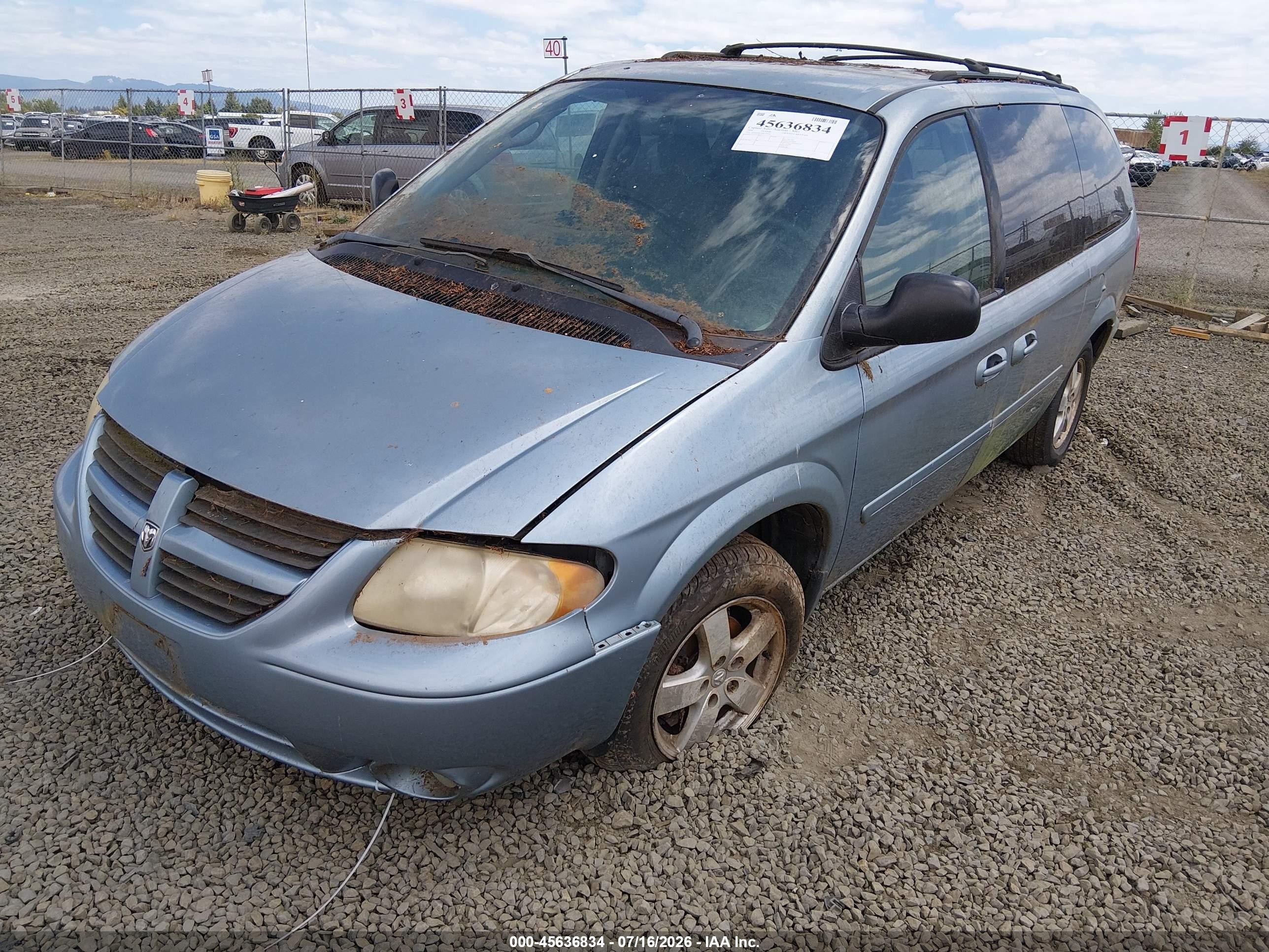 2006 Dodge Grand Caravan Sxt Blue vin: 2D4GP44L26R773589