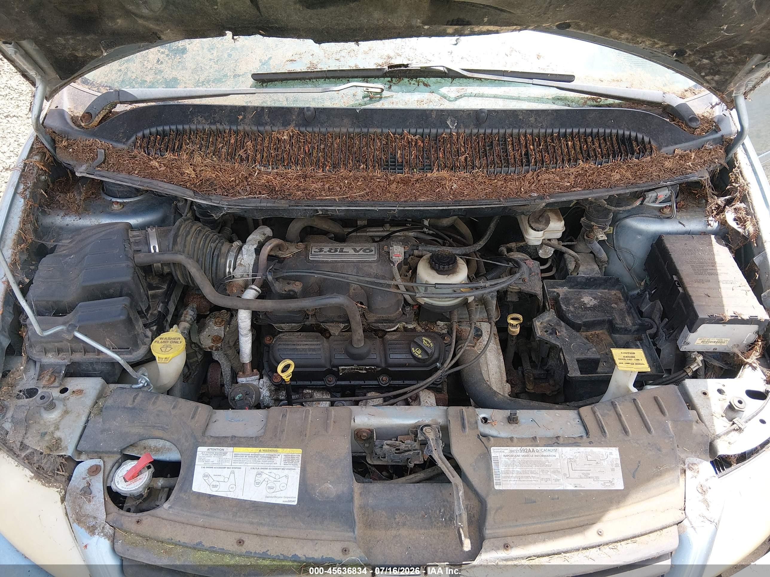 2006 Dodge Grand Caravan Sxt Blue vin: 2D4GP44L26R773589