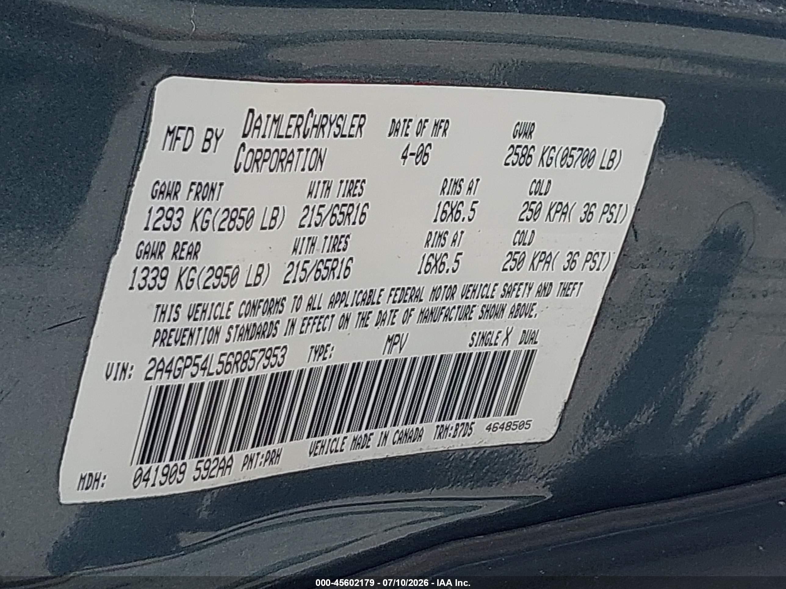 2007 Dodge Grand Caravan Sxt Blue vin: 2D4GP44L27R108077