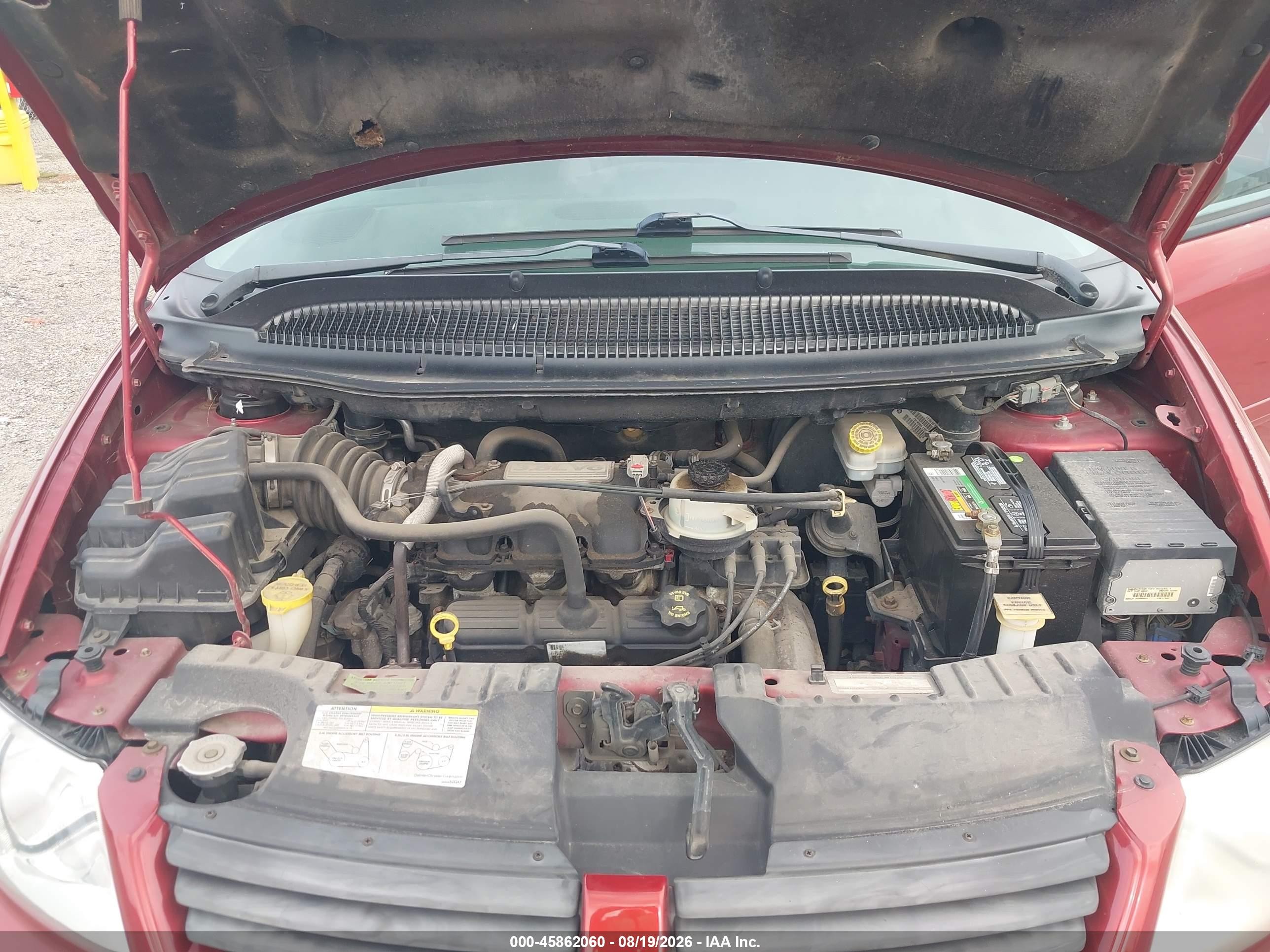 2005 Dodge Grand Caravan Sxt Red vin: 2D4GP44L35R458377