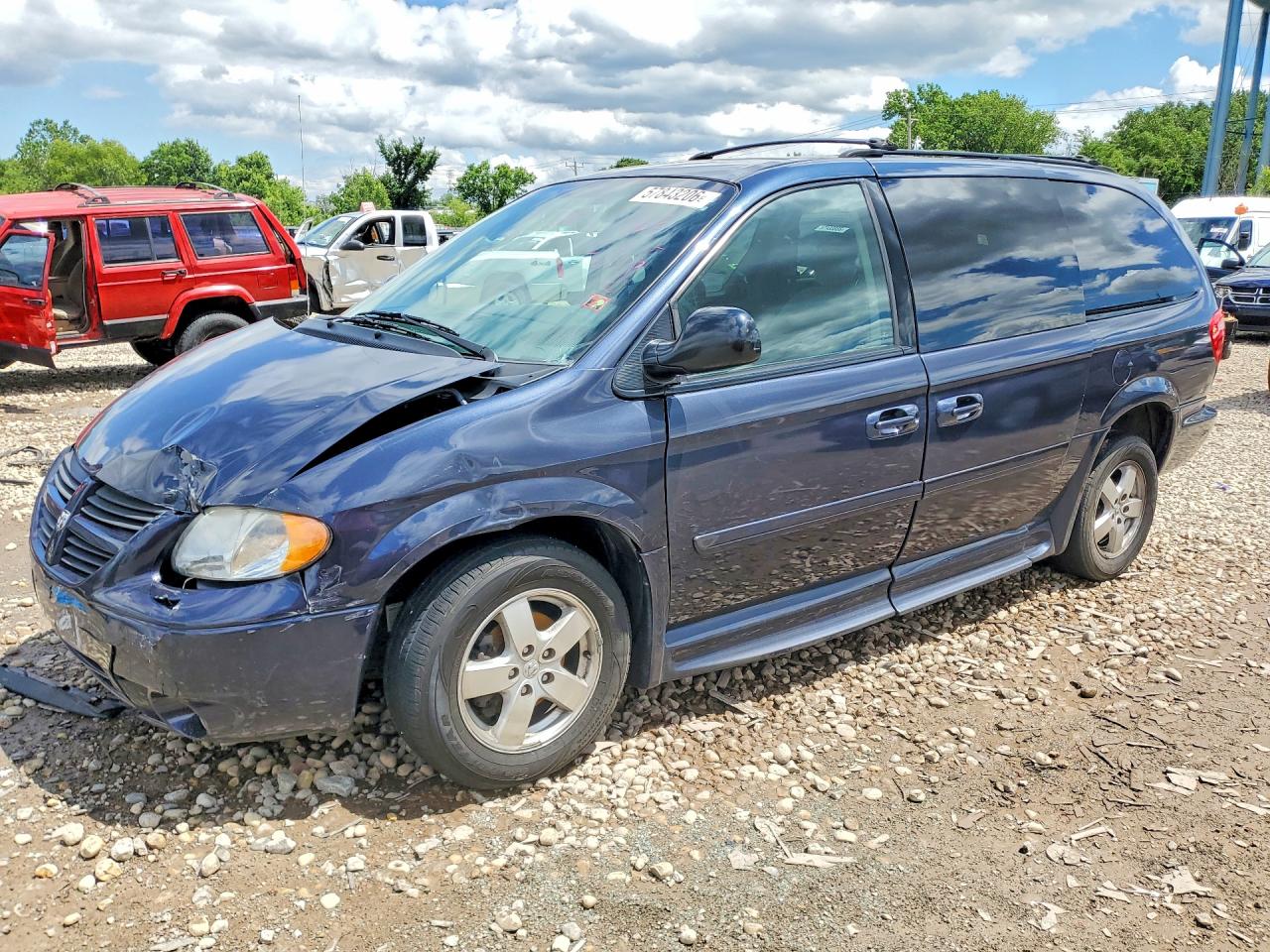 2007 Dodge Grand Caravan Sxt Синий vin: 2D4GP44L37R260806