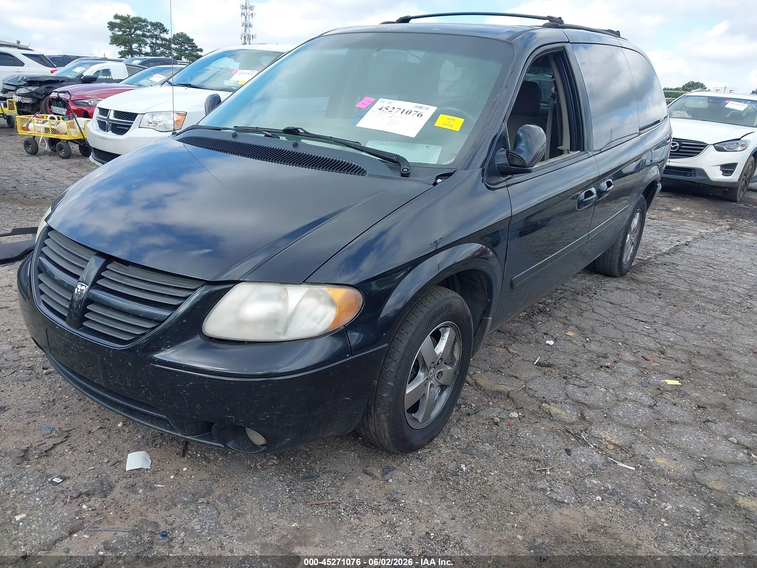 2007 Dodge Grand Caravan Sxt Black vin: 2D4GP44L37R292137