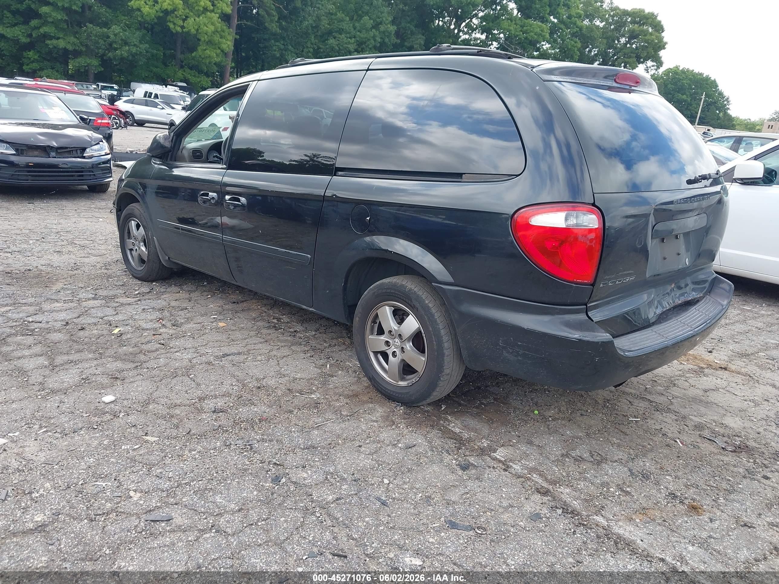 2007 Dodge Grand Caravan Sxt Black vin: 2D4GP44L37R292137