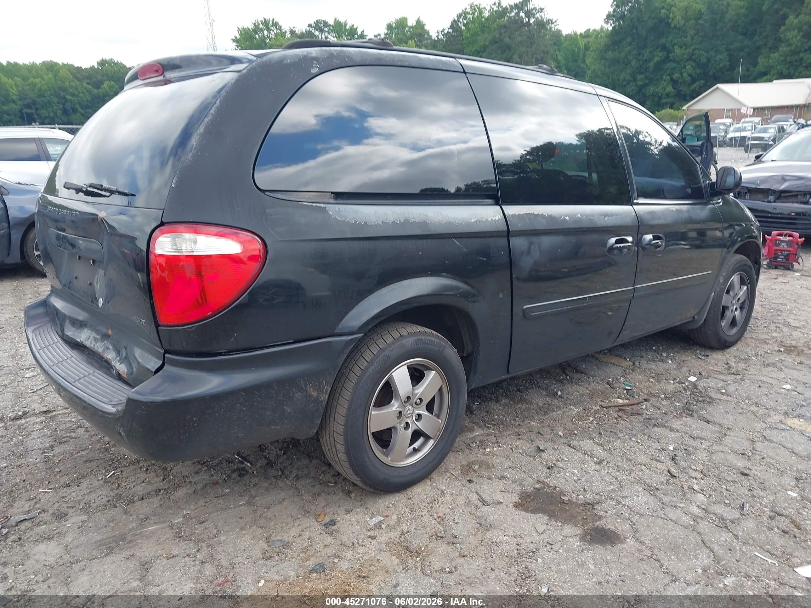 2007 Dodge Grand Caravan Sxt Black vin: 2D4GP44L37R292137