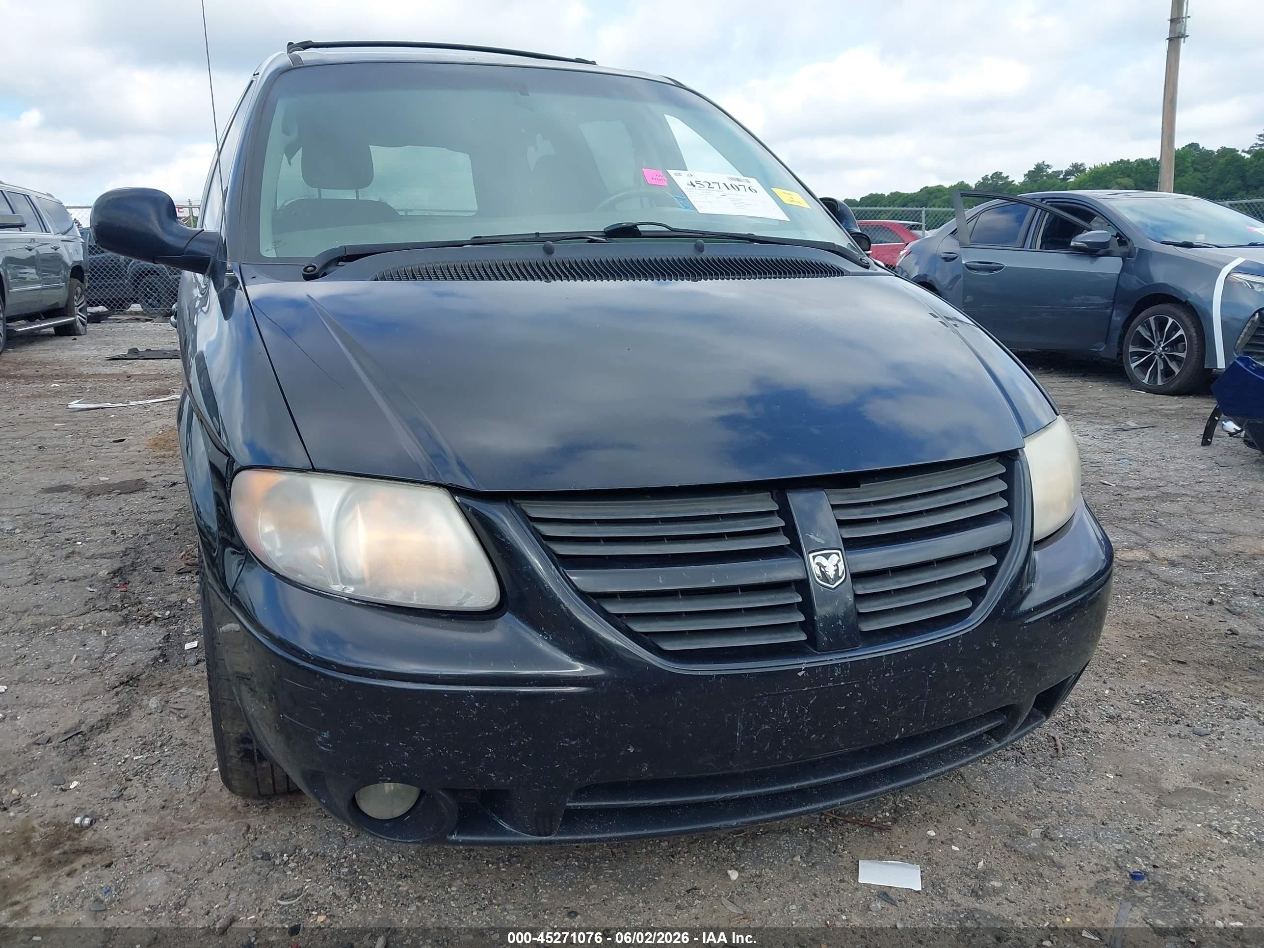 2007 Dodge Grand Caravan Sxt Black vin: 2D4GP44L37R292137