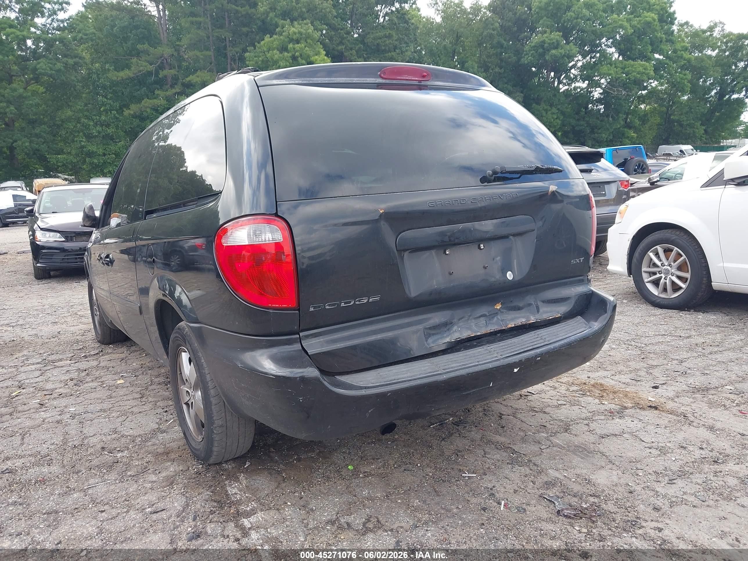 2007 Dodge Grand Caravan Sxt Black vin: 2D4GP44L37R292137