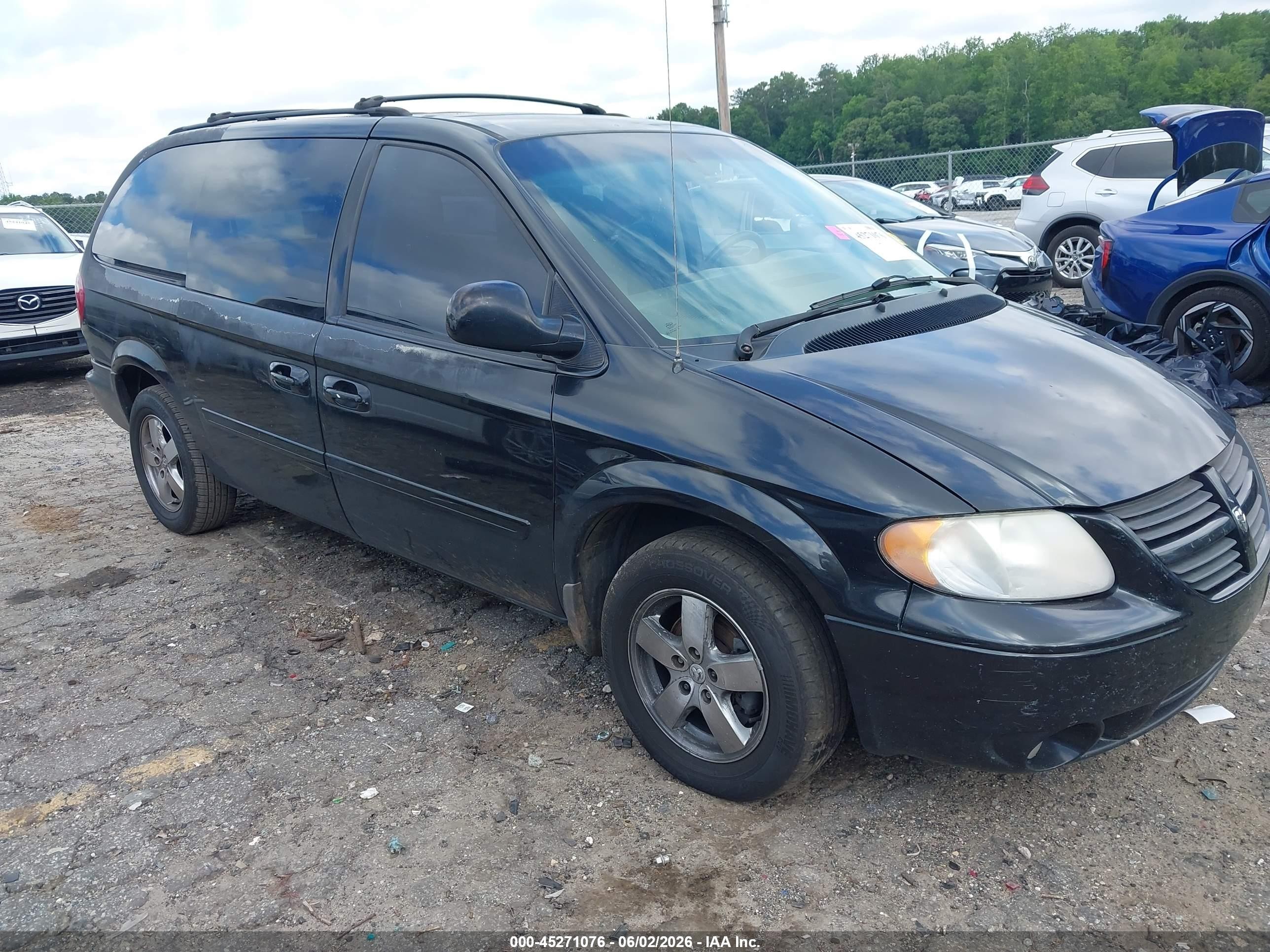 2007 Dodge Grand Caravan Sxt Black vin: 2D4GP44L37R292137