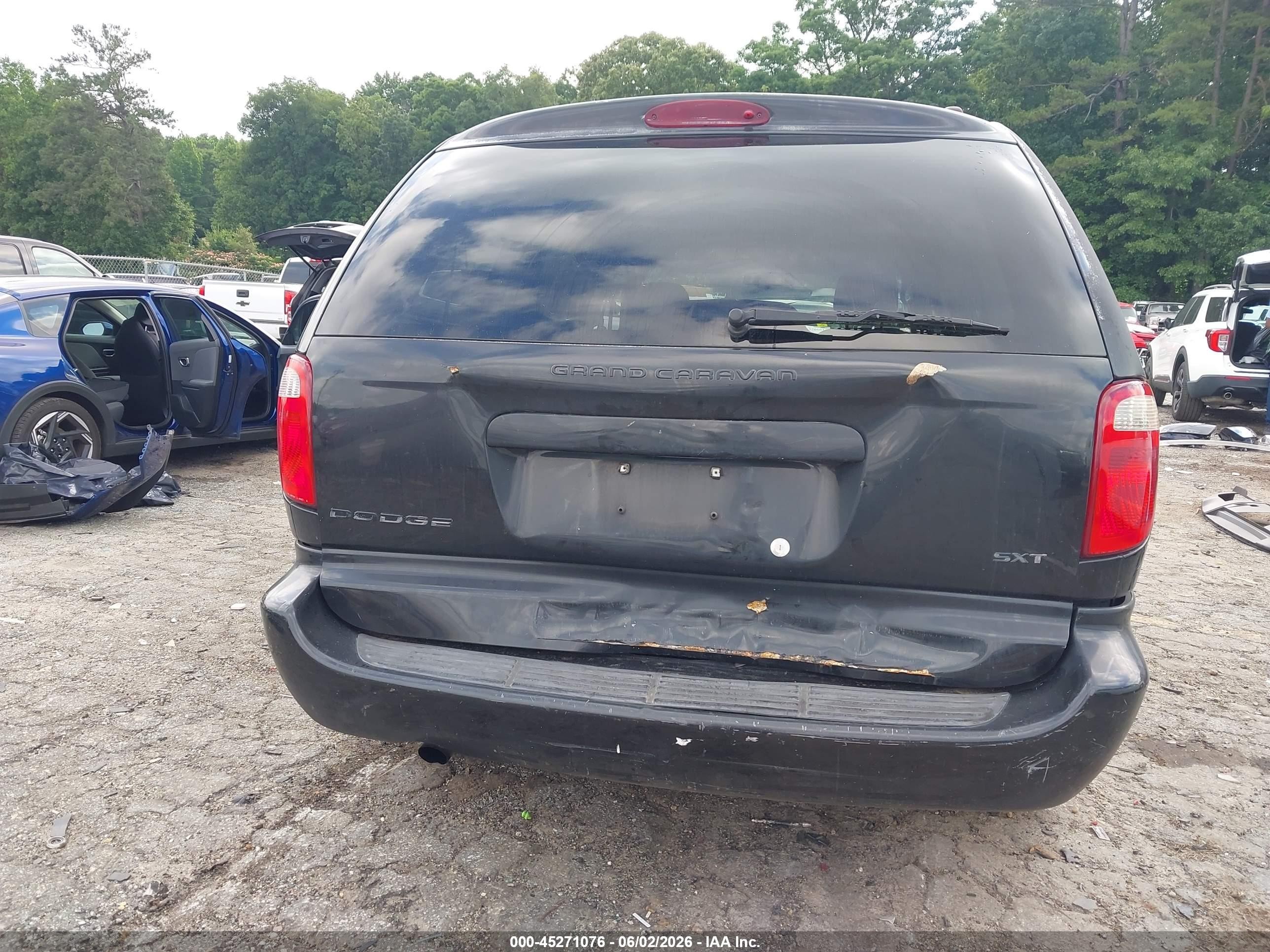 2007 Dodge Grand Caravan Sxt Black vin: 2D4GP44L37R292137