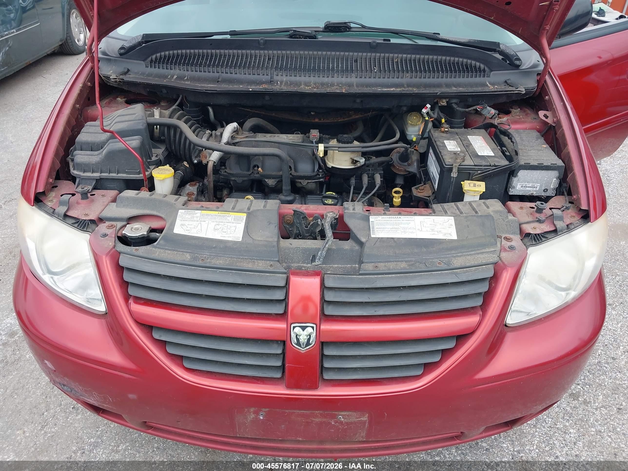 2007 Dodge Grand Caravan Sxt Red vin: 2D4GP44L37R313889