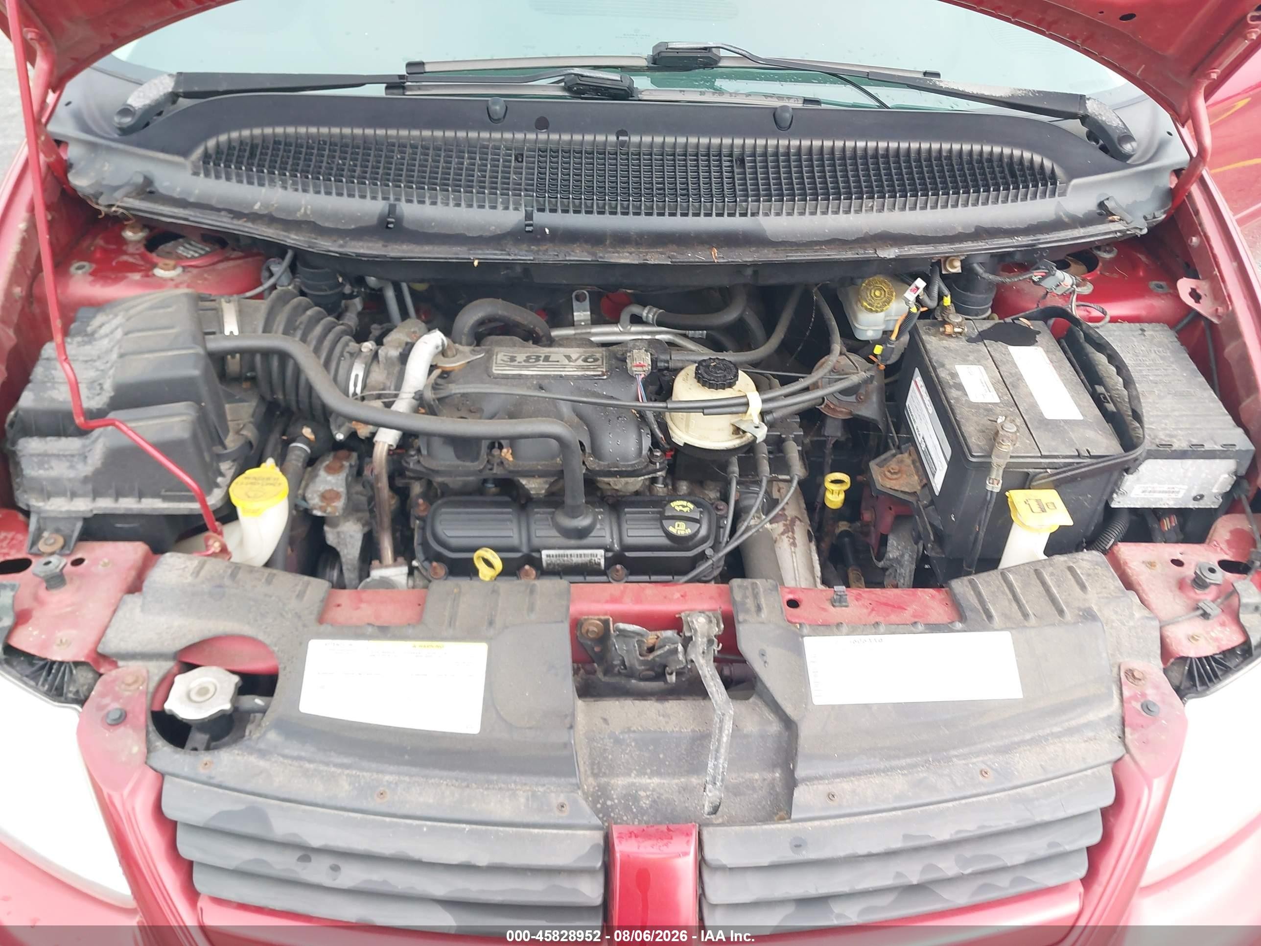 2007 Dodge Grand Caravan Sxt Red vin: 2D4GP44L37R313889
