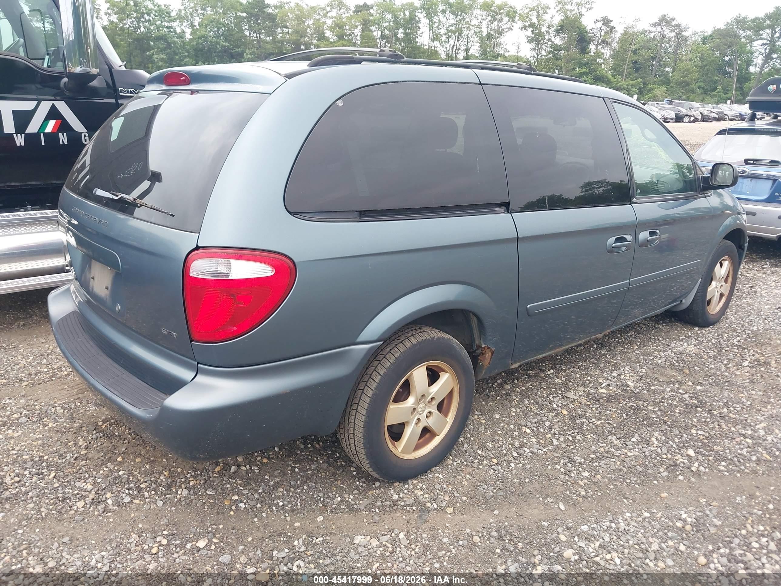 2006 Dodge Grand Caravan Sxt Green vin: 2D4GP44L46R854335