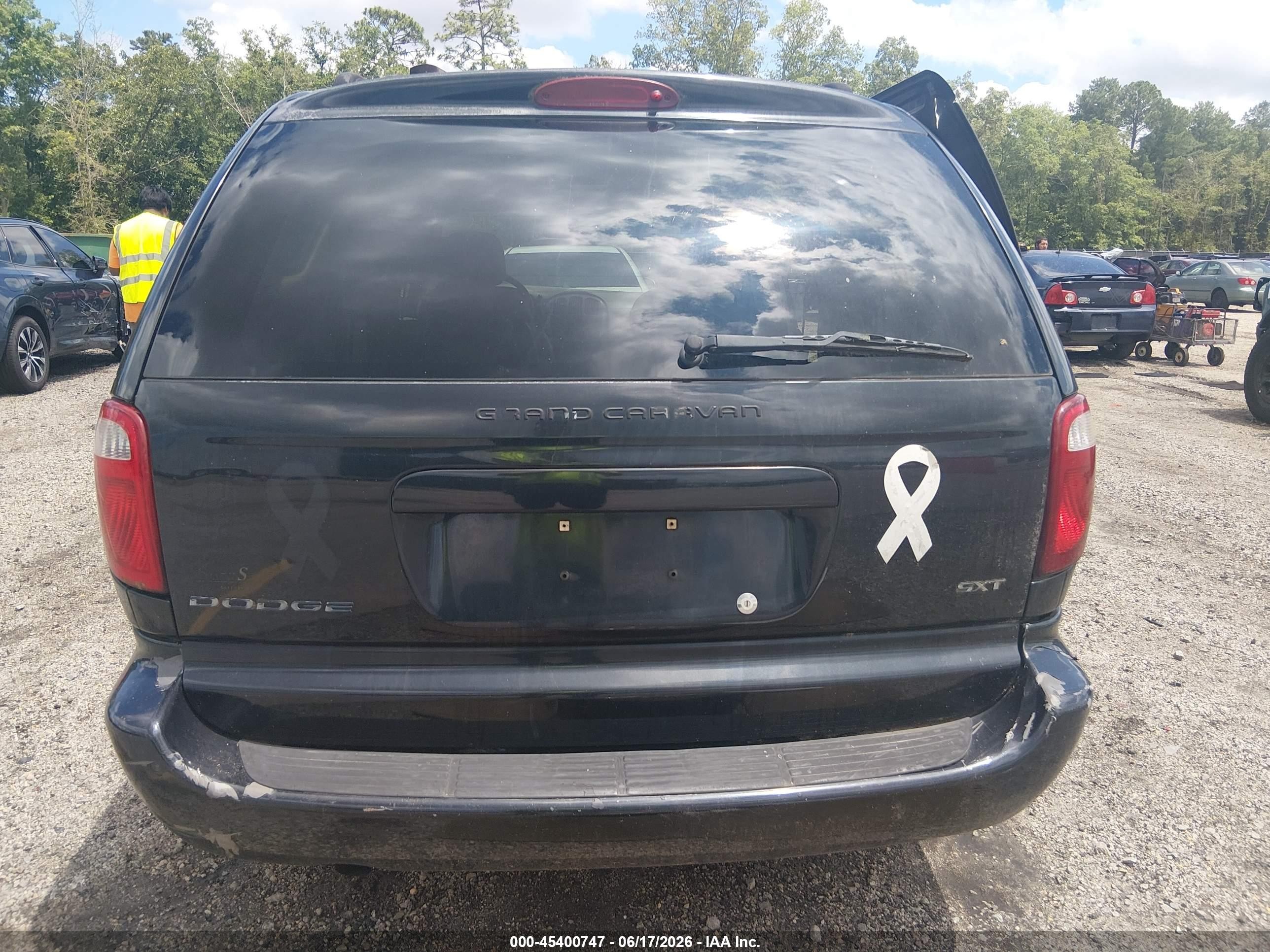 2007 Dodge Grand Caravan Sxt Black vin: 2D4GP44L47R262922