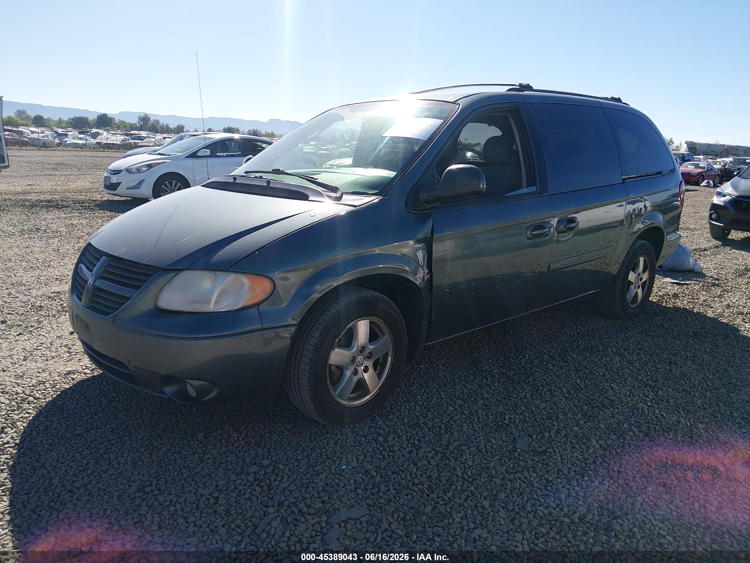 2007 Dodge Grand Caravan Sxt Green vin: 2D4GP44L47R309334